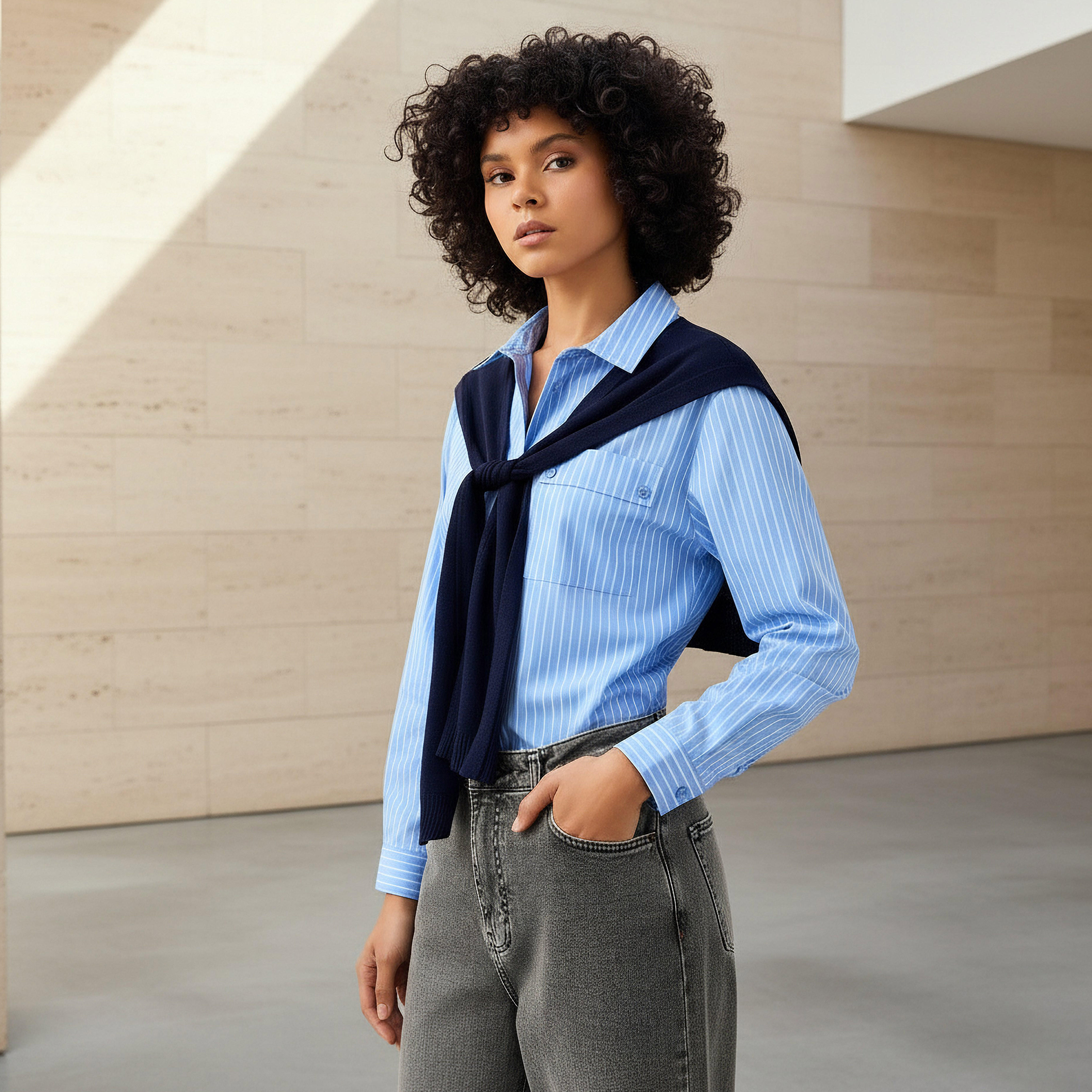 Regular Fit Shirt with Cardigan-women-clothing-shirtsandblouses-shirts-image-1