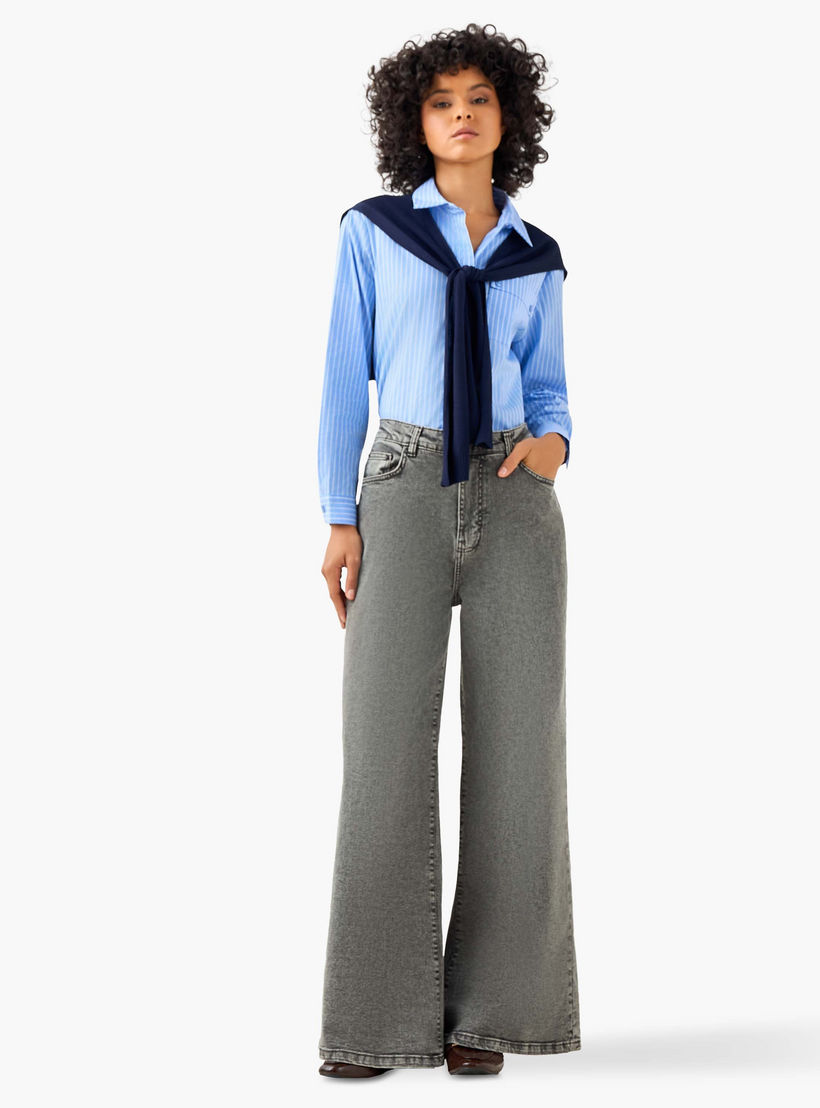 Regular Fit Shirt with Cardigan-women-clothing-shirtsandblouses-shirts-image-2