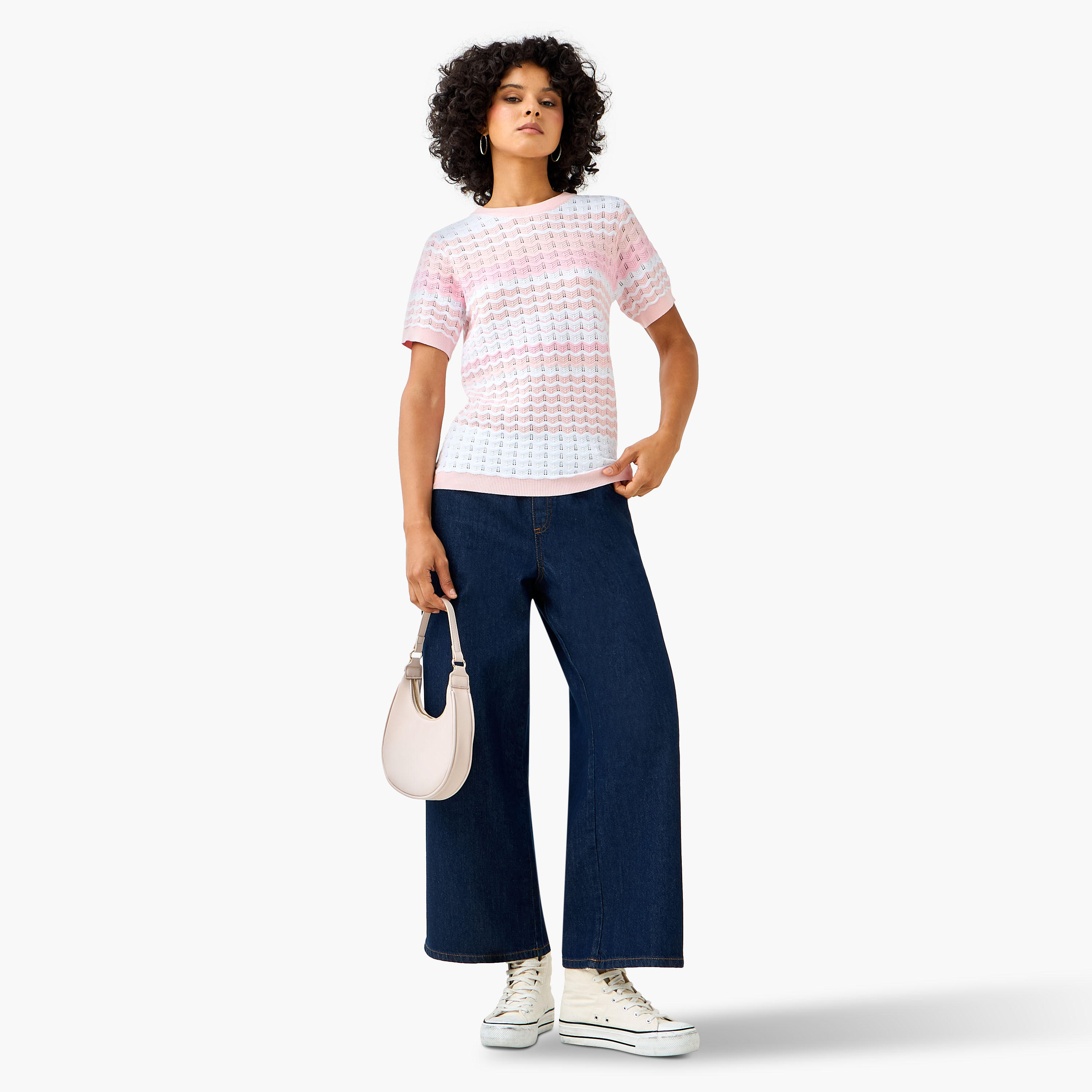 Regular Fit Striped Top with Texture-women-clothing-shirtsandblouses-blouses-image-5