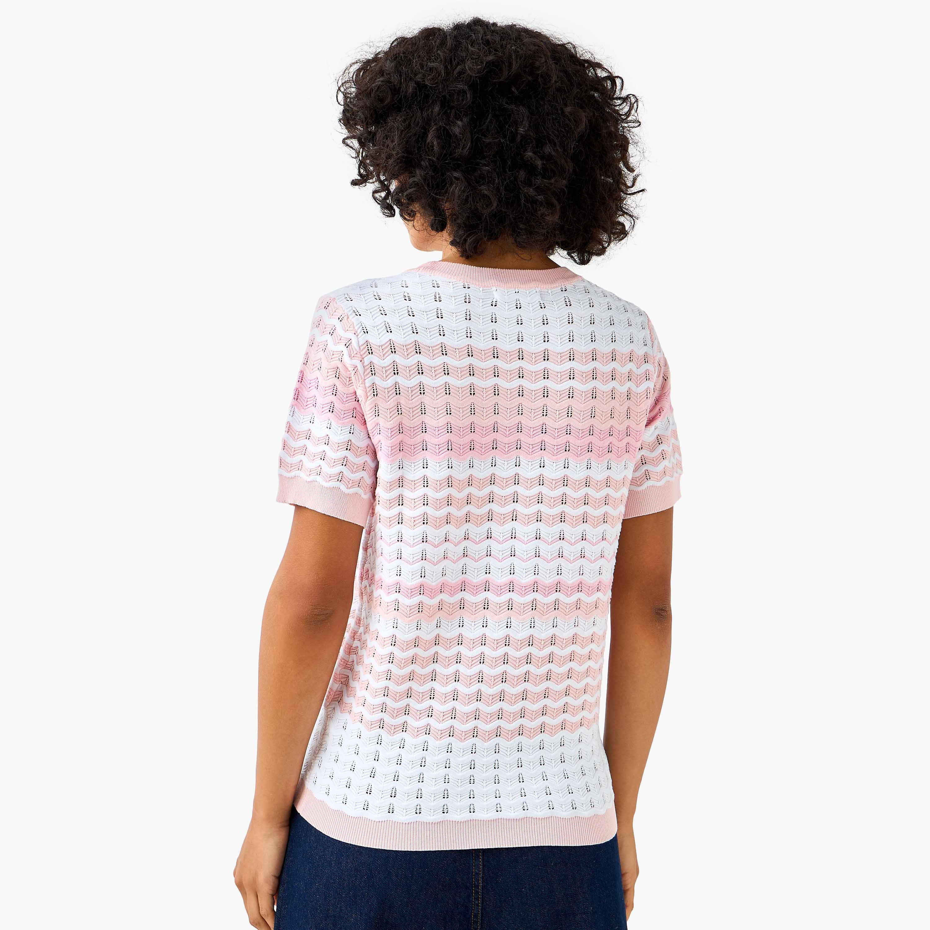 بلوزة مقلمة بقصة عادية وملمس بارز-women-clothing-shirtsandblouses-blouses-image-6