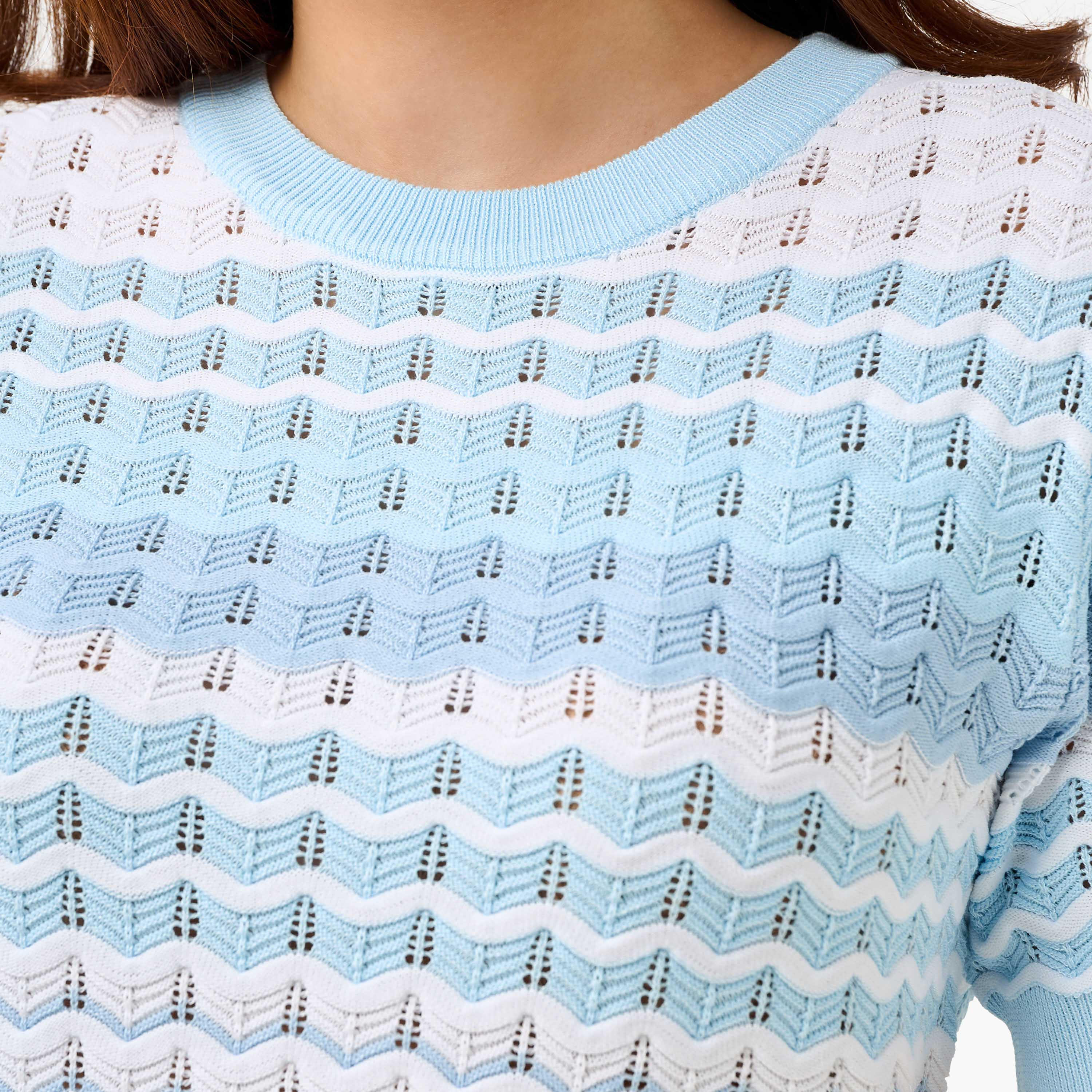 بلوزة محبوكة بقصة عادية-women-clothing-shirtsandblouses-blouses-image-2