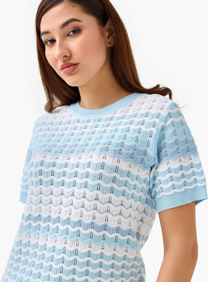 بلوزة محبوكة بقصة عادية-women-clothing-shirtsandblouses-blouses-image-1