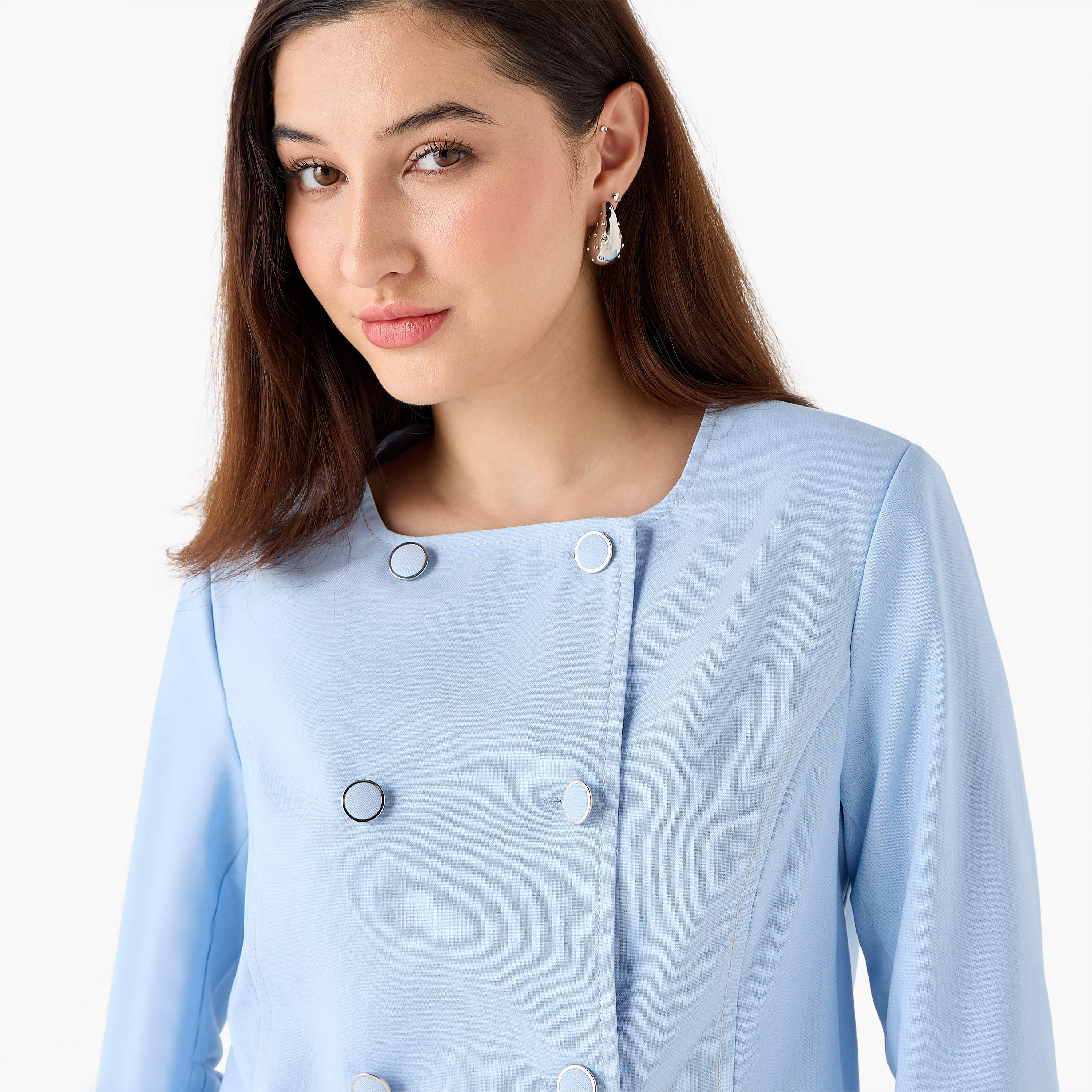 جاكيت كتان بأزرار مزدوجة-women-clothing-coordsets-image-1
