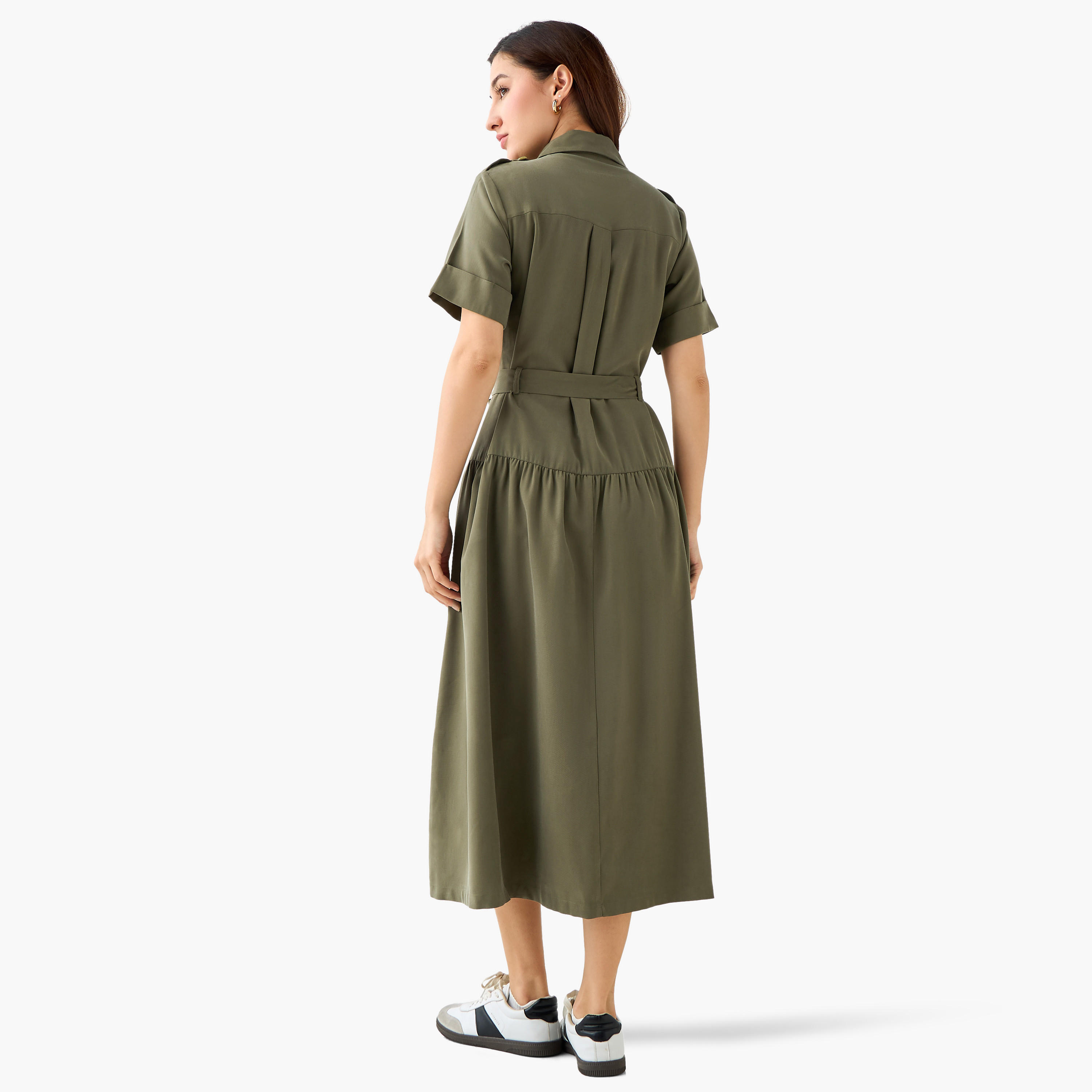 فستان قميص ميدي بحزام-women-clothing-dresses-image-5