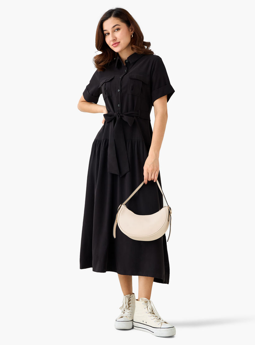 Shirt Midi Dress with Belt-women-clothing-dresses-image-4