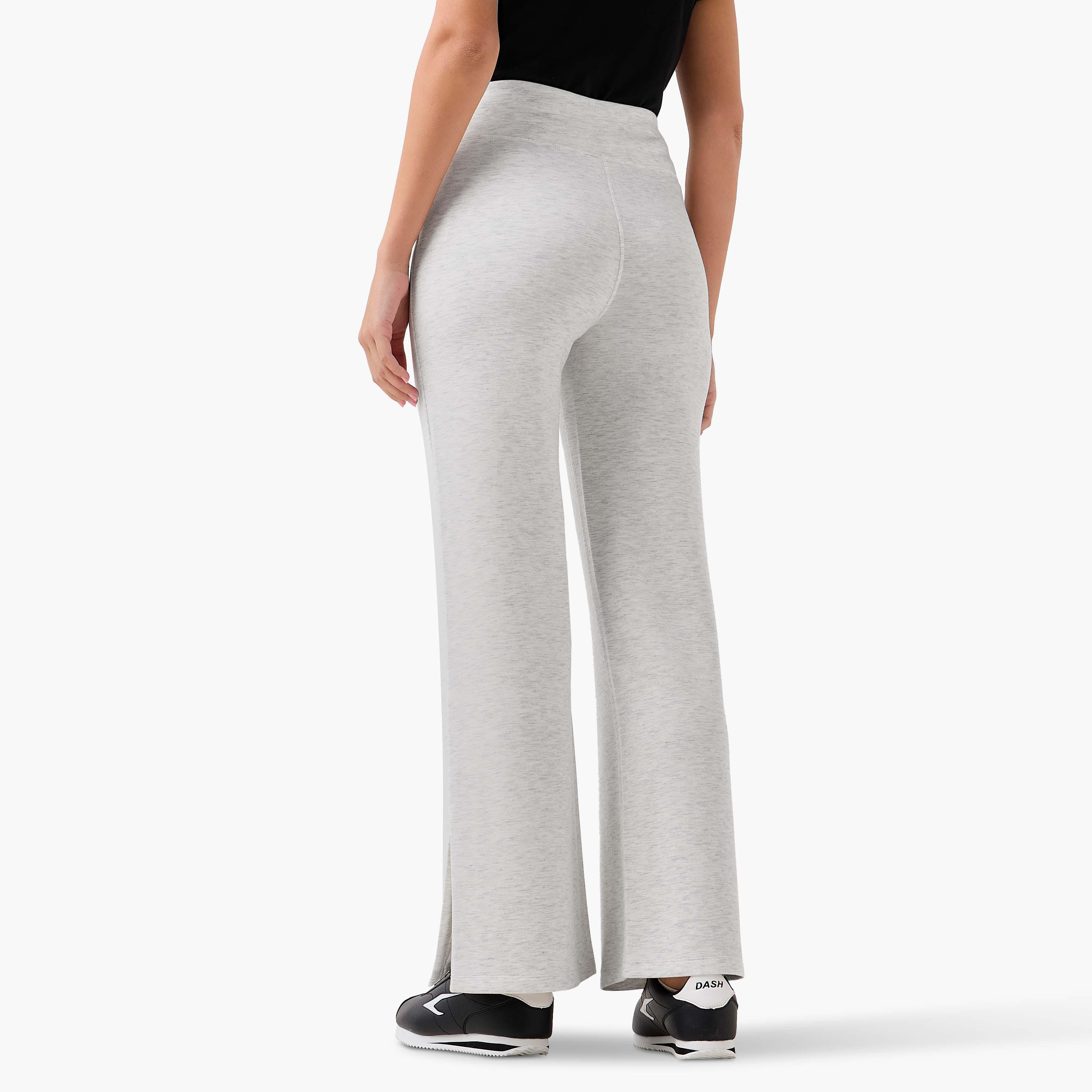 High-Waist Full-Length Flared Pants with Slit Detail-women-clothing-bottoms-leggings-image-4
