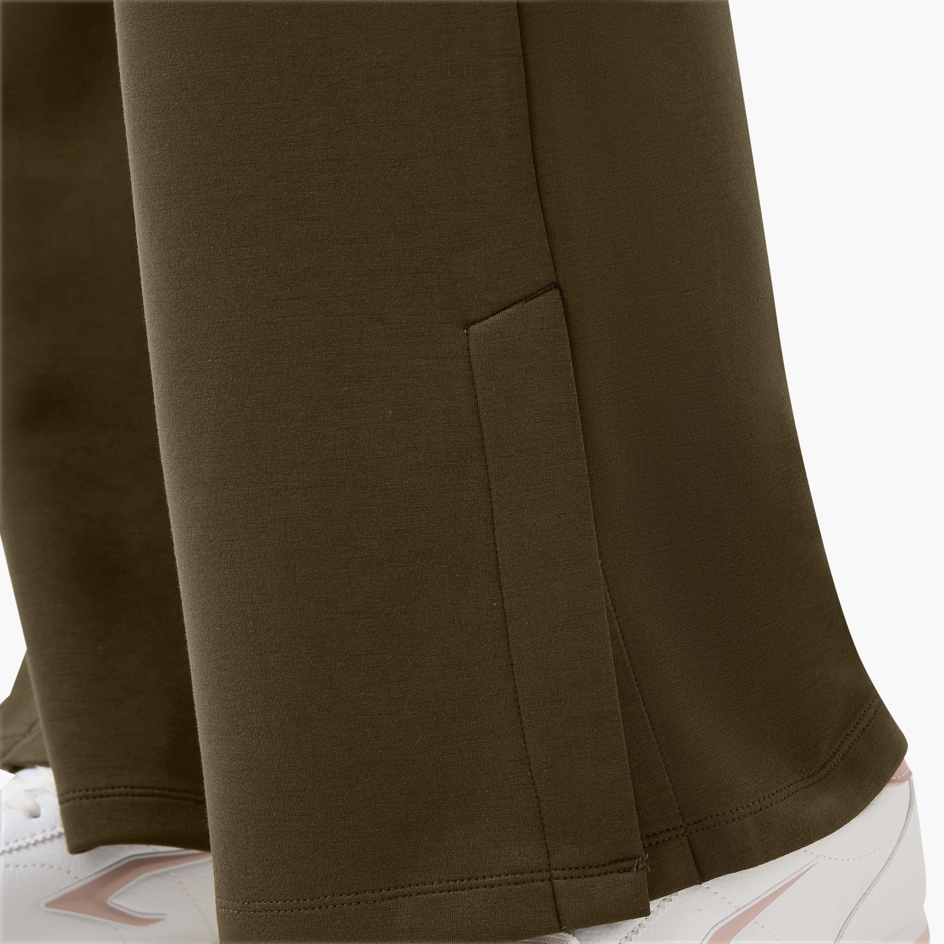 High-Waist Full-Length Flared Pants with Slit Detail-women-clothing-bottoms-leggings-image-6