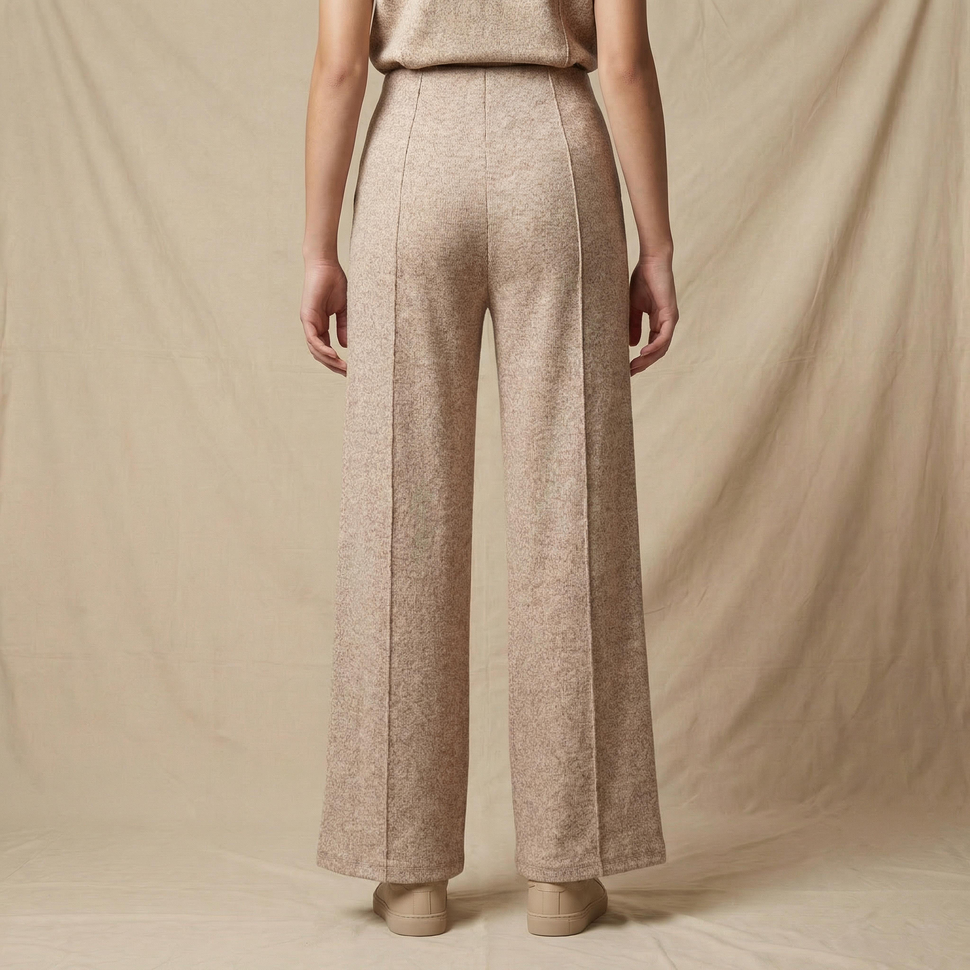 بنطلون رياضي واسع الساقين بخصر متوسط الارتفاع ودرزات-women-clothing-bottoms-joggers-image-4