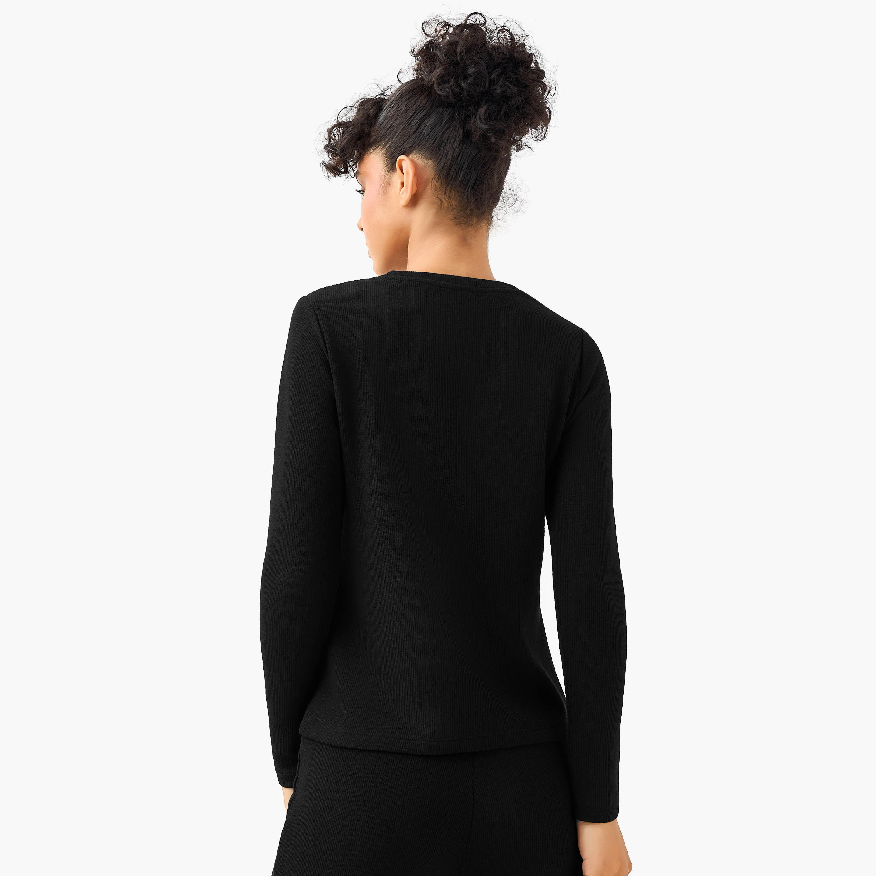 Regular Fit Textured T-shirt-women-clothing-coordsets-image-3