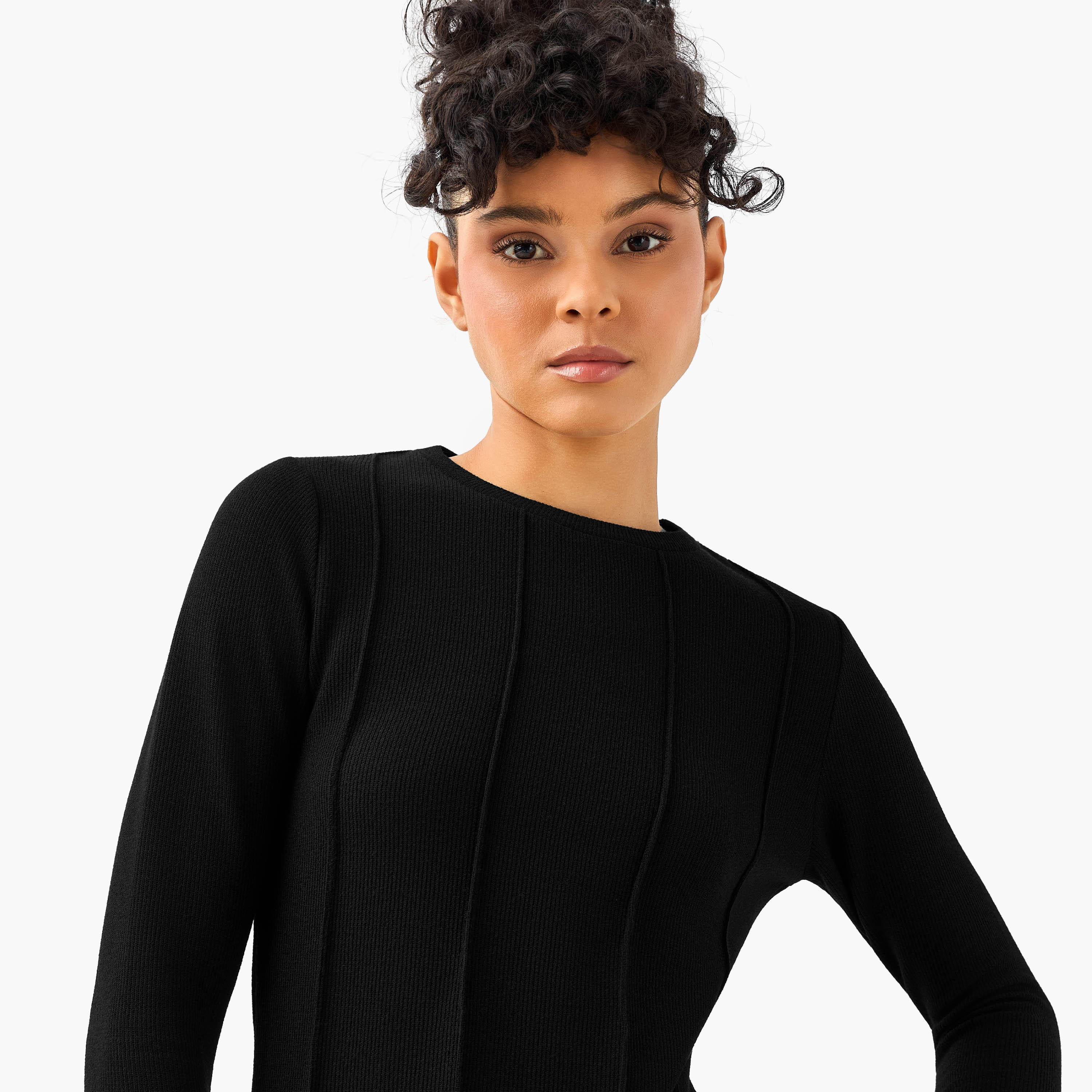 Regular Fit Textured T-shirt-women-clothing-coordsets-image-4