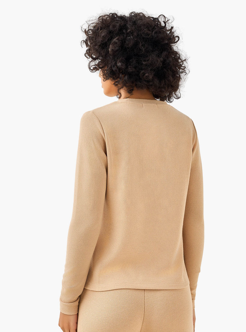 Regular Fit Textured T-shirt-women-clothing-coordsets-image-3