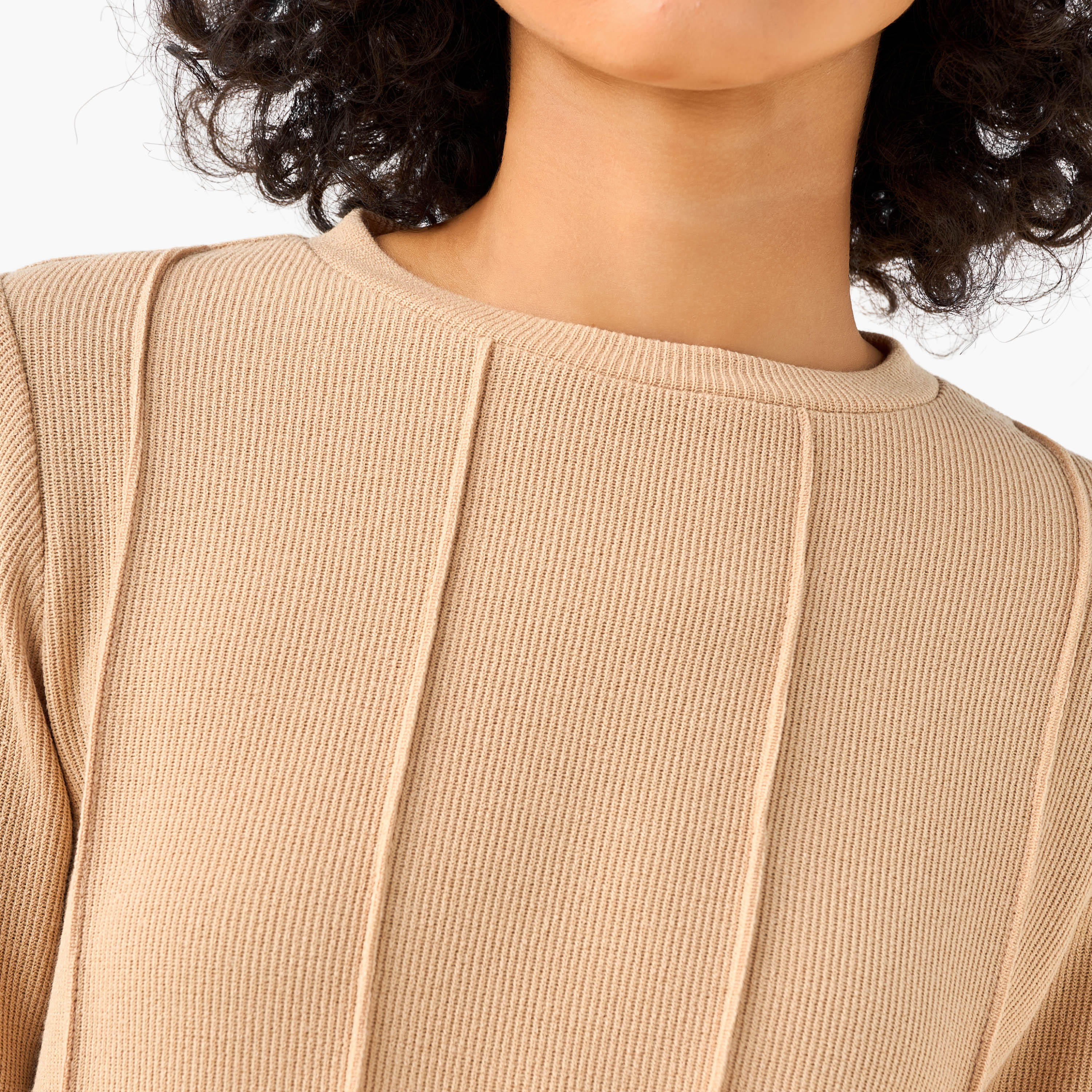 Regular Fit Textured T-shirt-women-clothing-coordsets-image-5