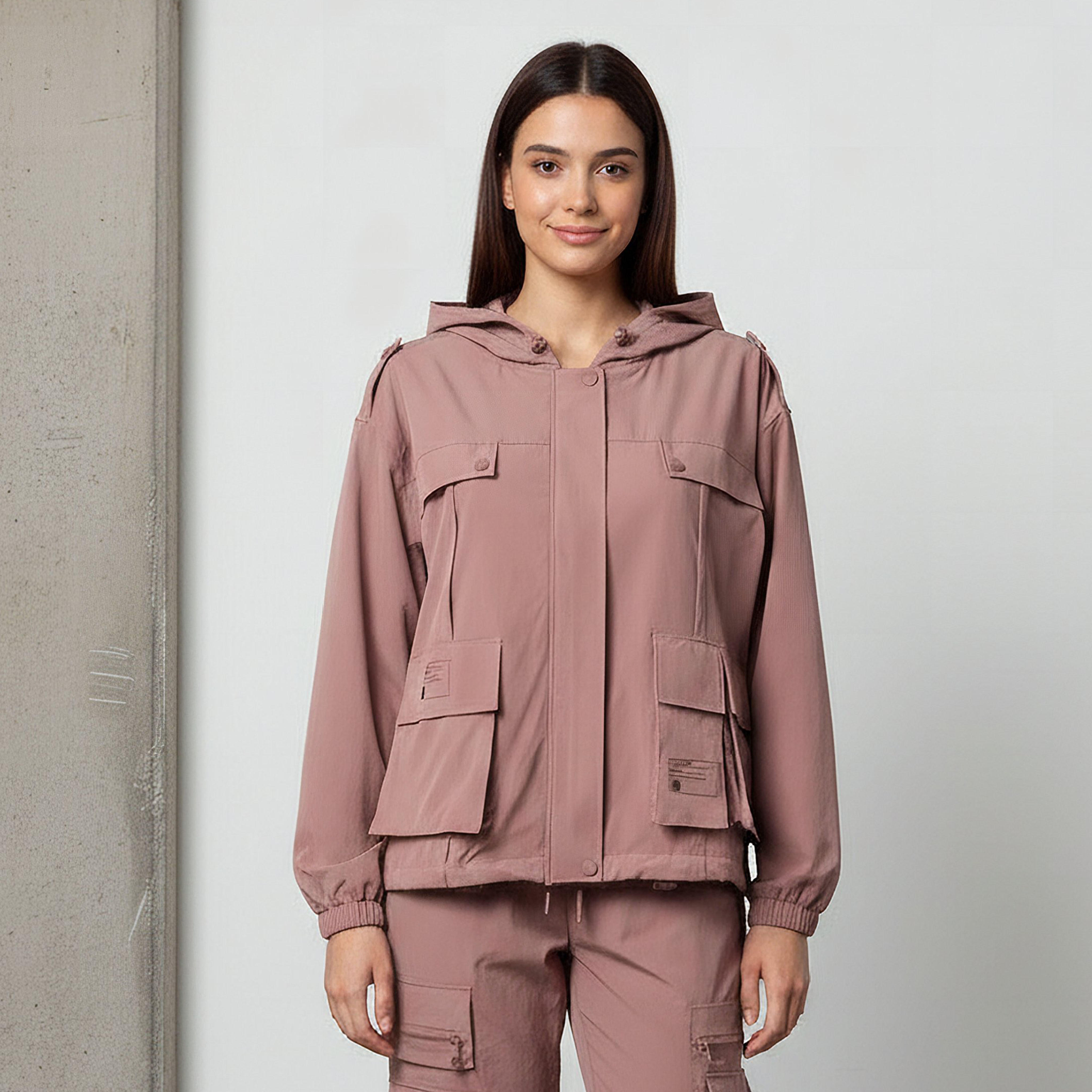 جاكيت باركا بقبعة وجيوب-women-clothing-coordsets-image-4