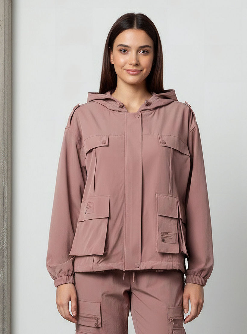 جاكيت باركا بقبعة وجيوب-women-clothing-coordsets-image-4