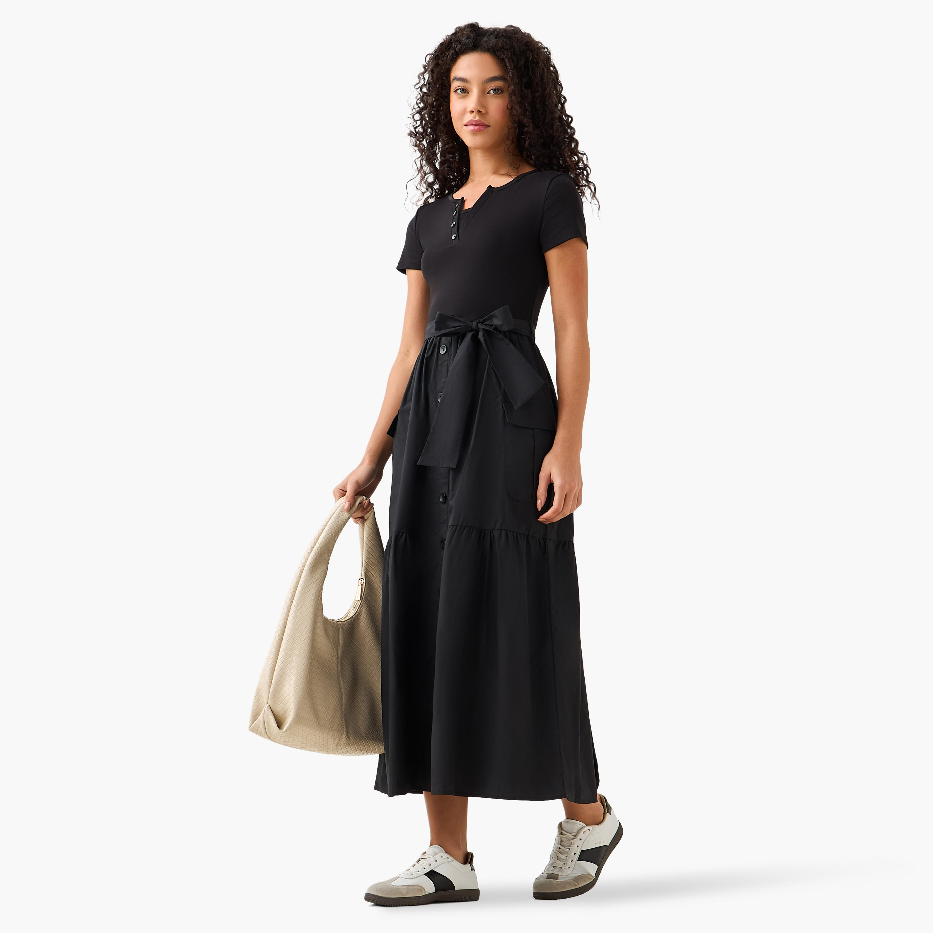 Midi Shirt Dress with Tie-Up Belt-women-clothing-dresses-image-3