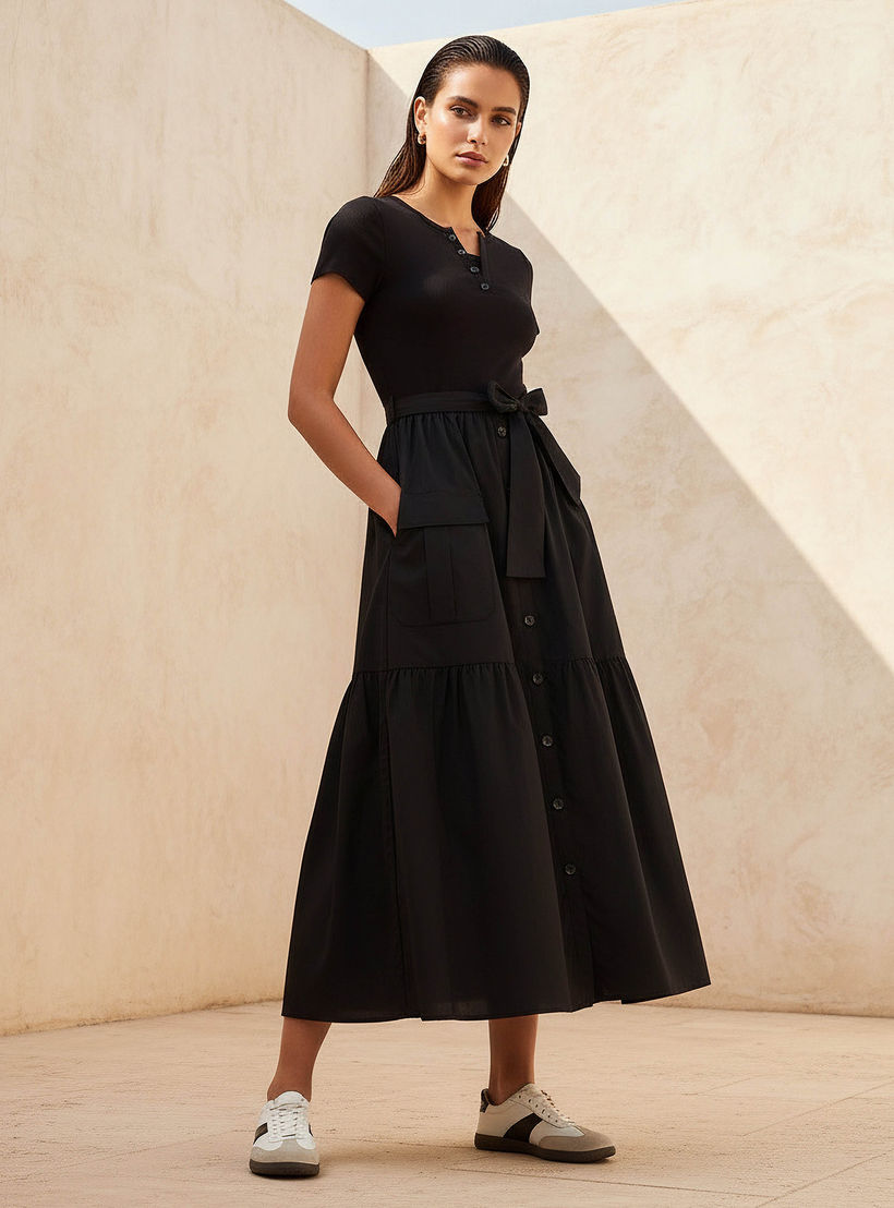 Midi Shirt Dress with Tie-Up Belt-women-clothing-dresses-image-1