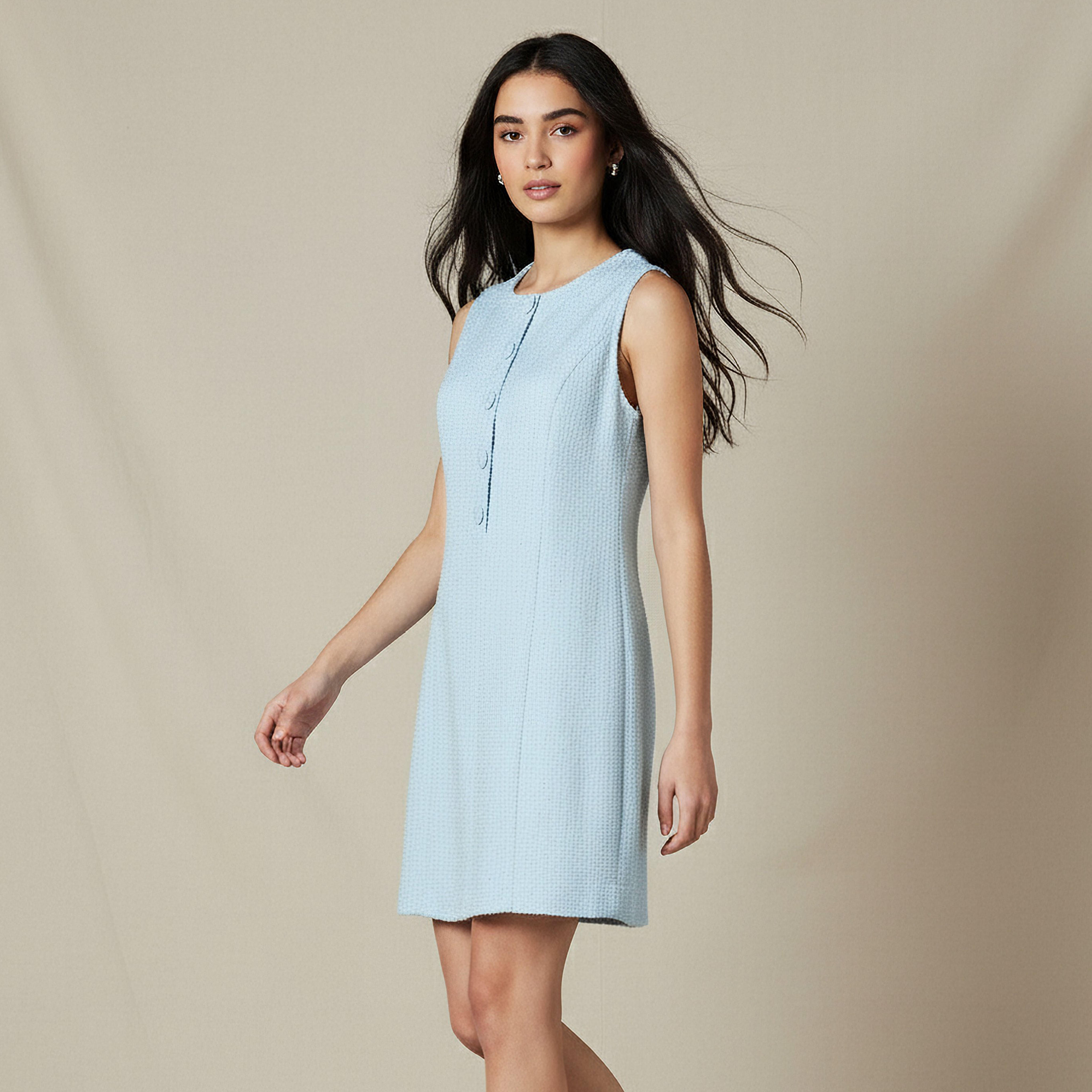 Mini Tweed Knit A-Line Dress-women-clothing-dresses-image-1