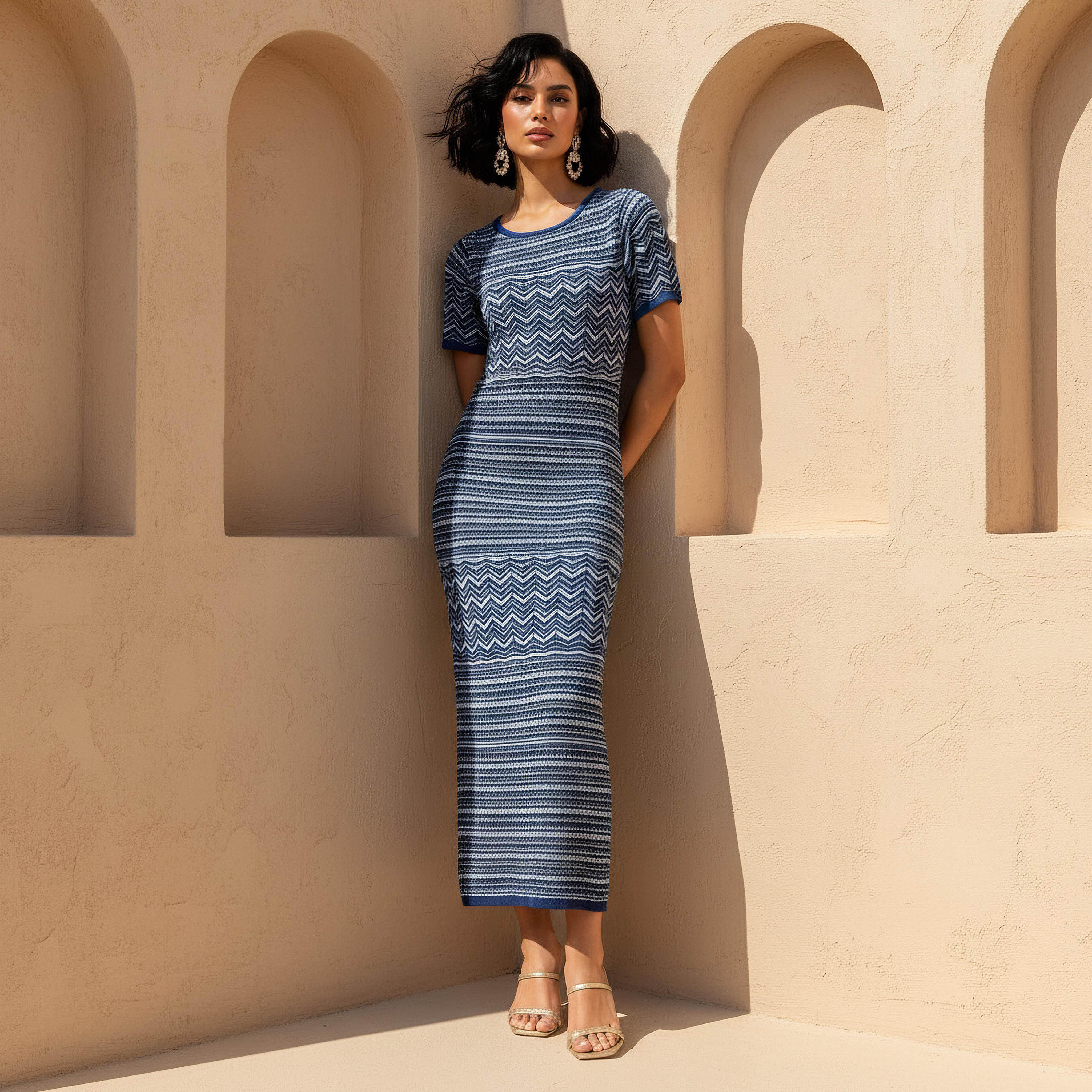 فستان نسائي ضيق بارز الملمس-women-clothing-dresses-image-1