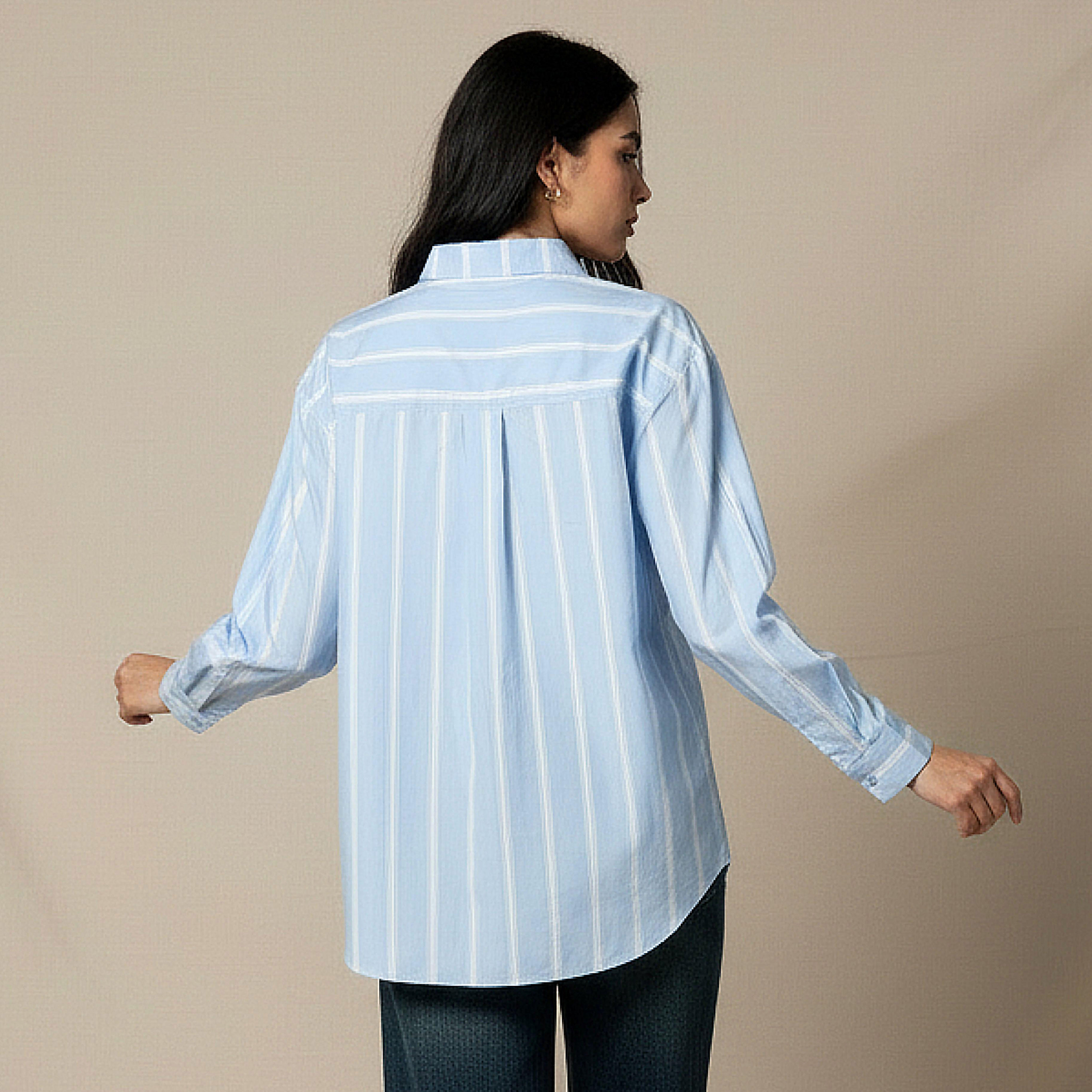 Oversized Cotton Shirt with Stripes-women-clothing-shirtsandblouses-shirts-image-4