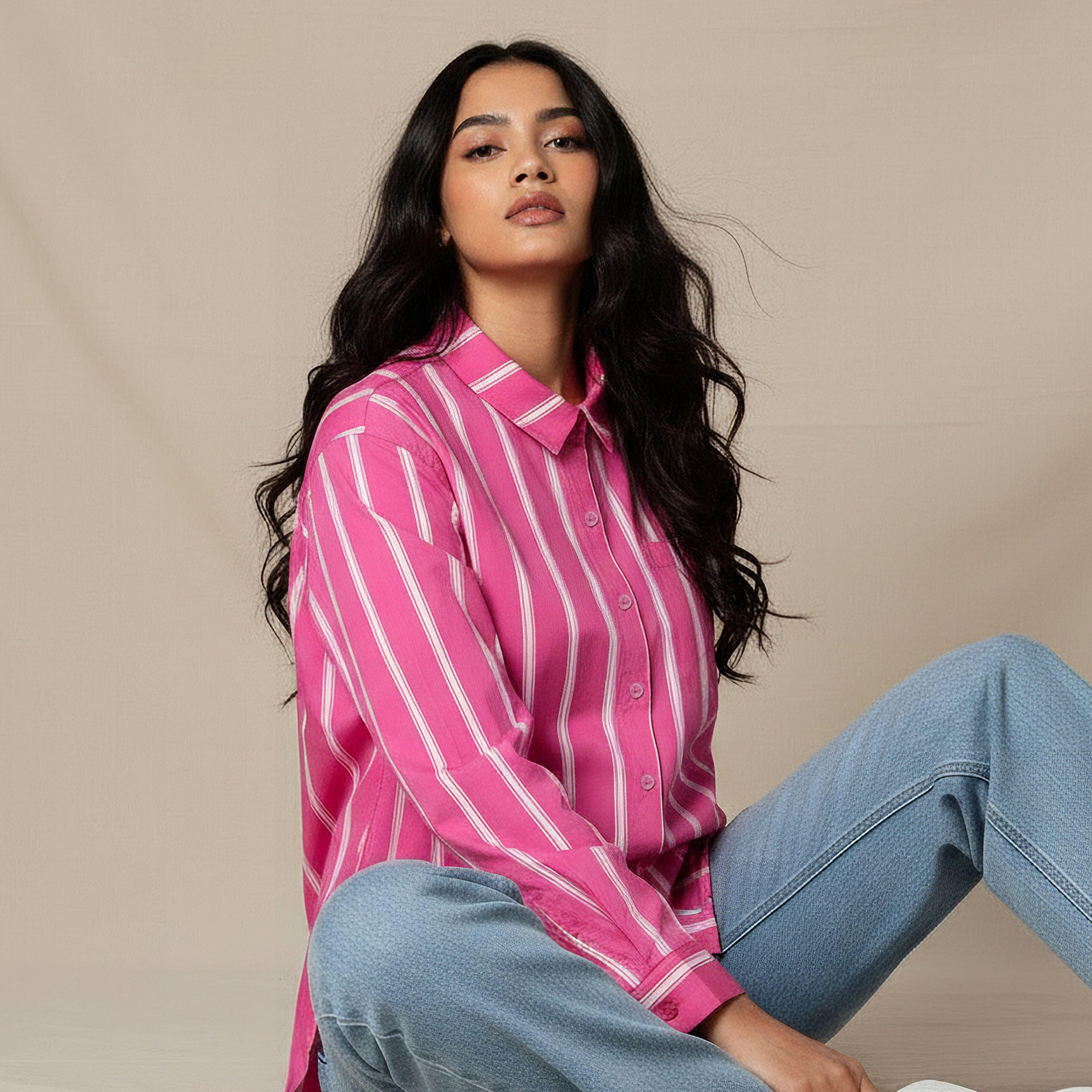 Oversized Cotton Shirt with Stripes-women-clothing-shirtsandblouses-shirts-image-6