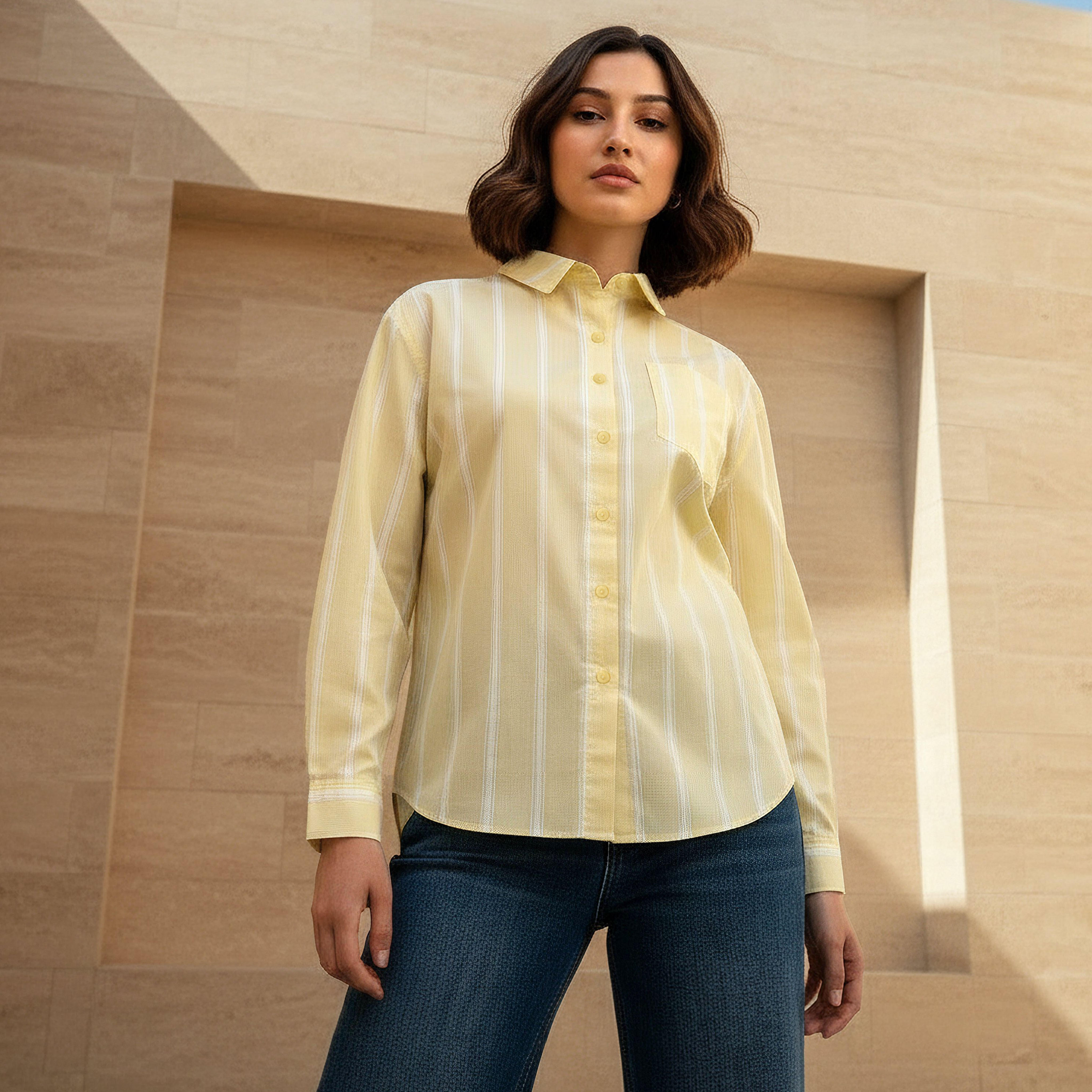 Oversized Cotton Shirt with Stripes-women-clothing-shirtsandblouses-shirts-image-3