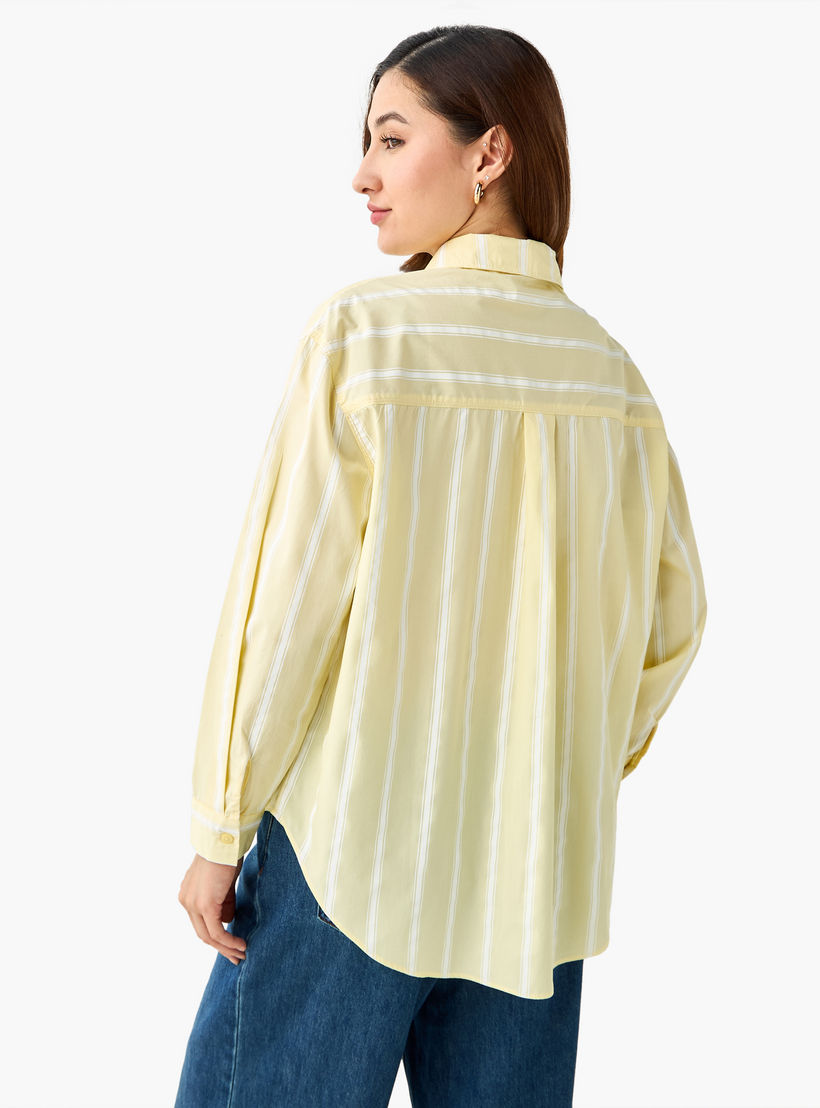 Oversized Cotton Shirt with Stripes-women-clothing-shirtsandblouses-shirts-image-5