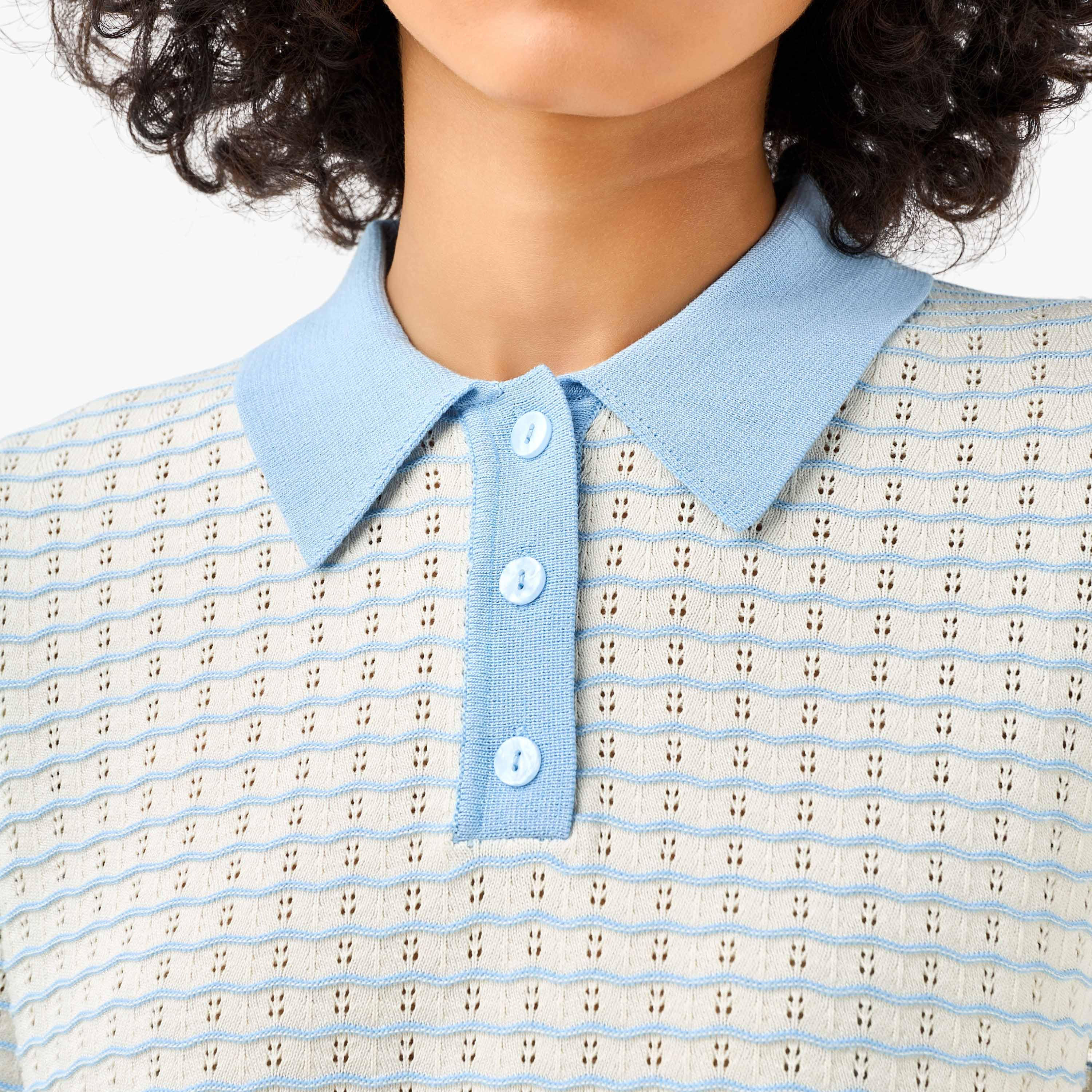 Regular Fit Polo T-shirt with Knit Texture-women-clothing-tshirts-image-2