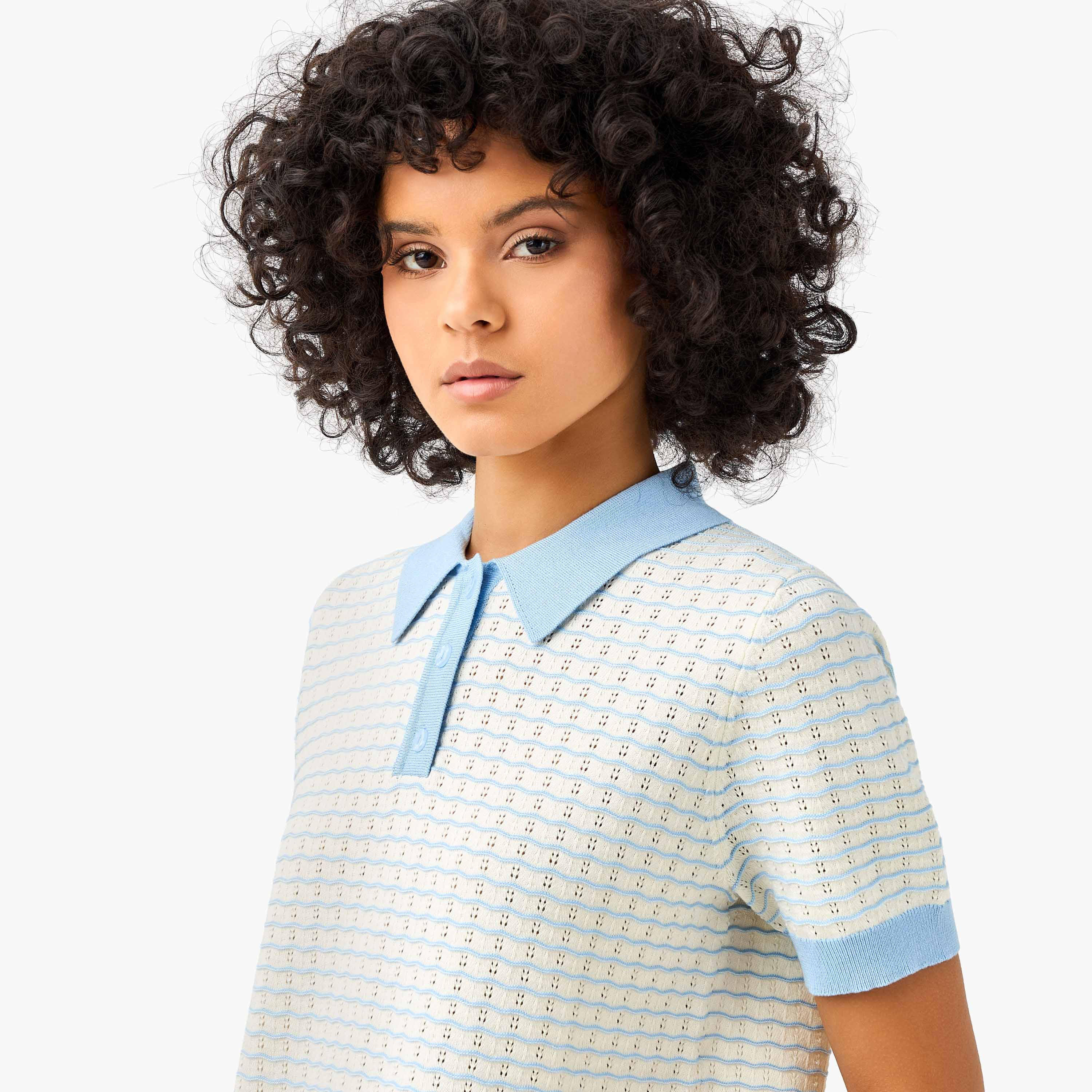 Regular Fit Polo T-shirt with Knit Texture-women-clothing-tshirts-image-6