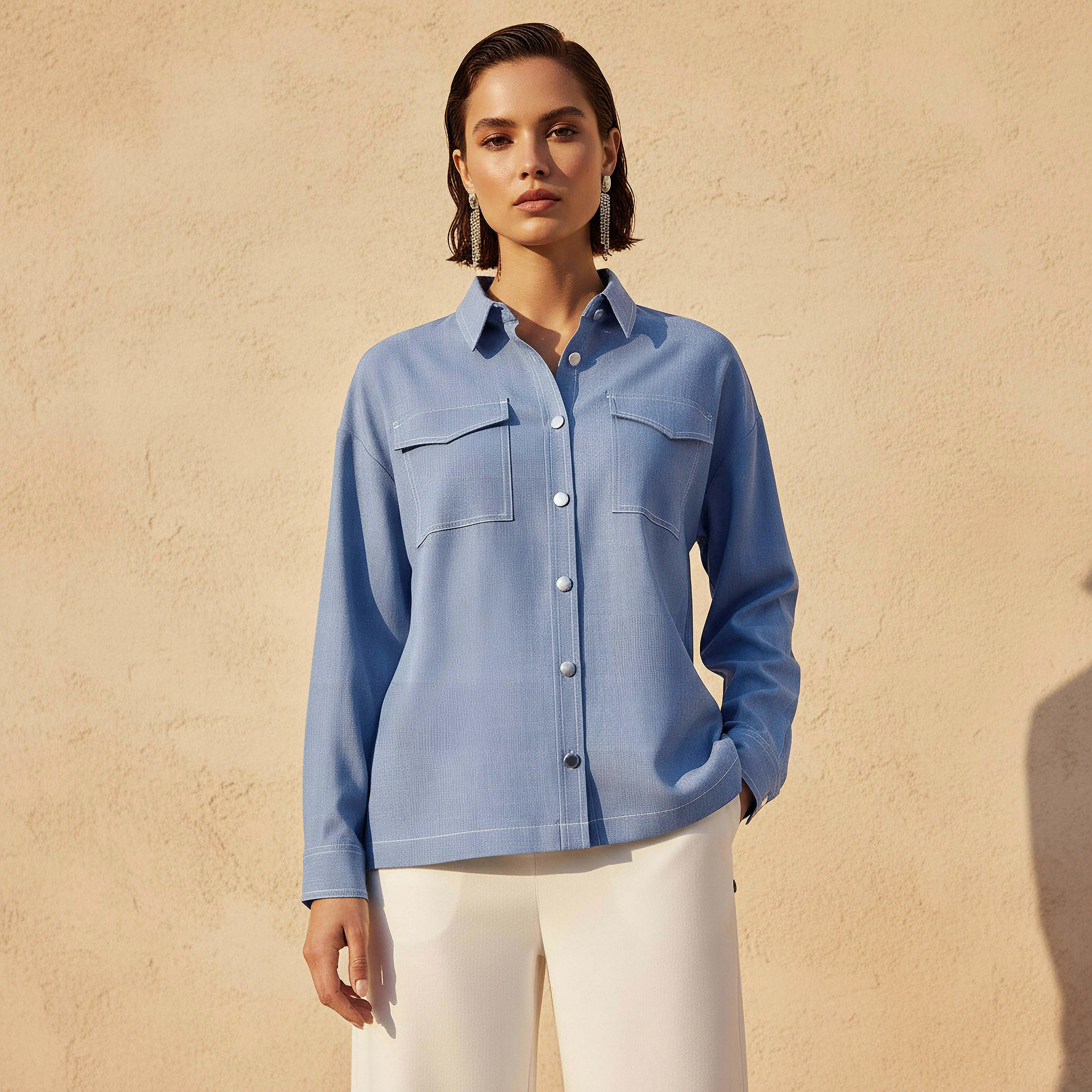 قميص عملي بجيوب على الصدر-women-clothing-shirtsandblouses-shirts-image-4
