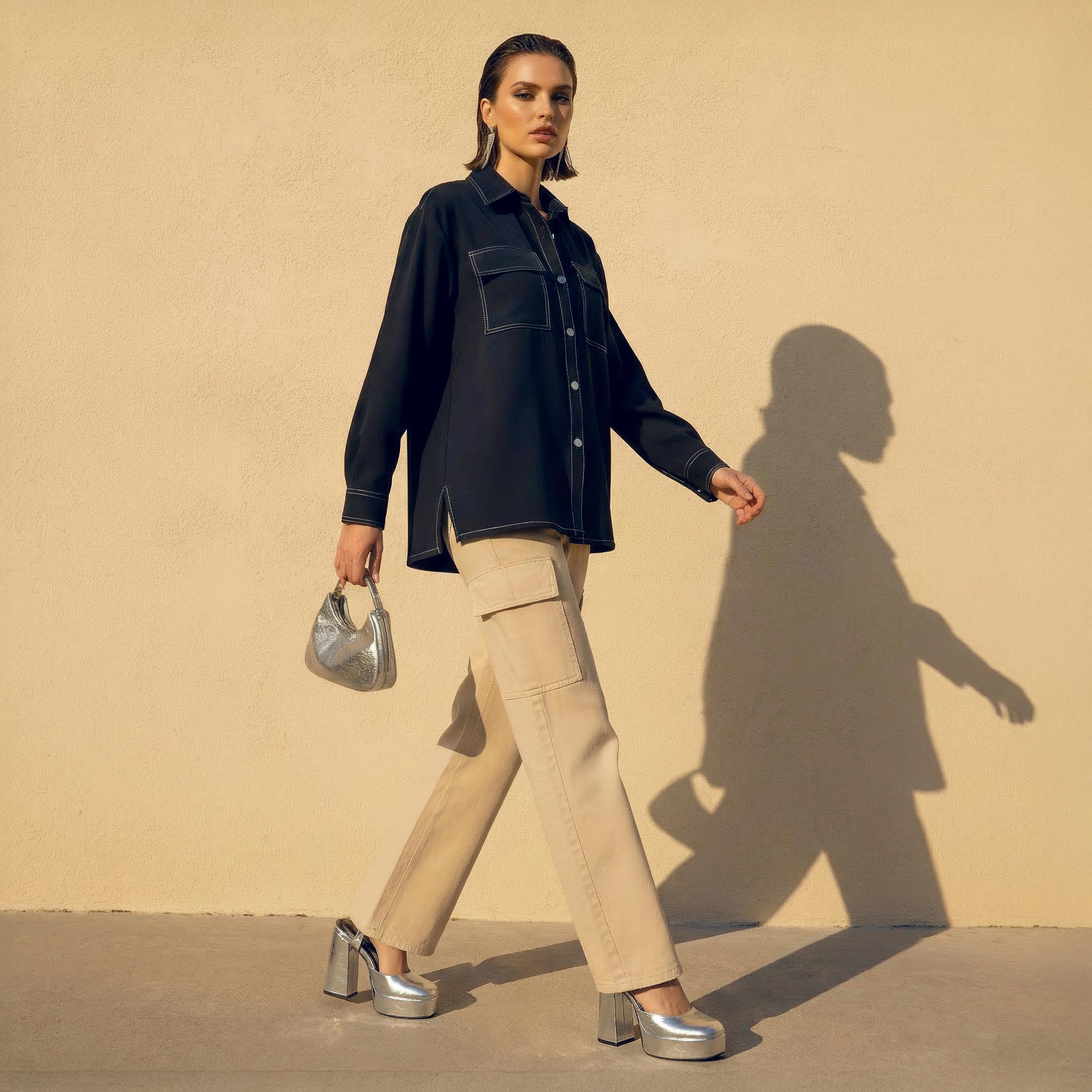Utility Shirt with Contrast Stitch Detail-women-clothing-shirtsandblouses-shirts-image-3
