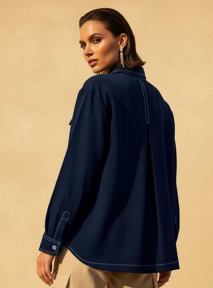 قميص متعدد الاستخدامات بتفاصيل خياطة متباينة-women-clothing-shirtsandblouses-shirts-image-4