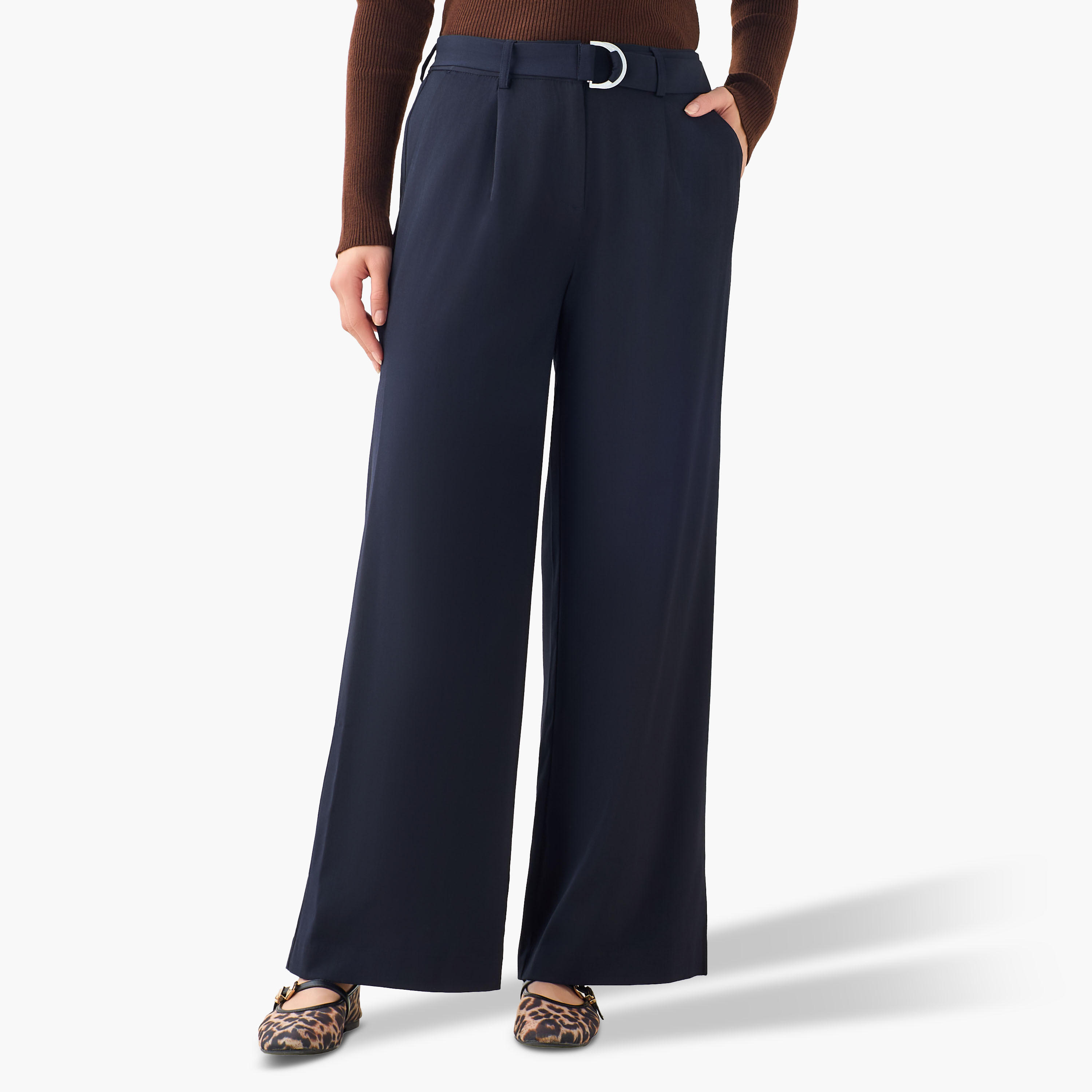 Wide Leg Mid-Rise Belted Pants-women-clothing-coordsets-image-4