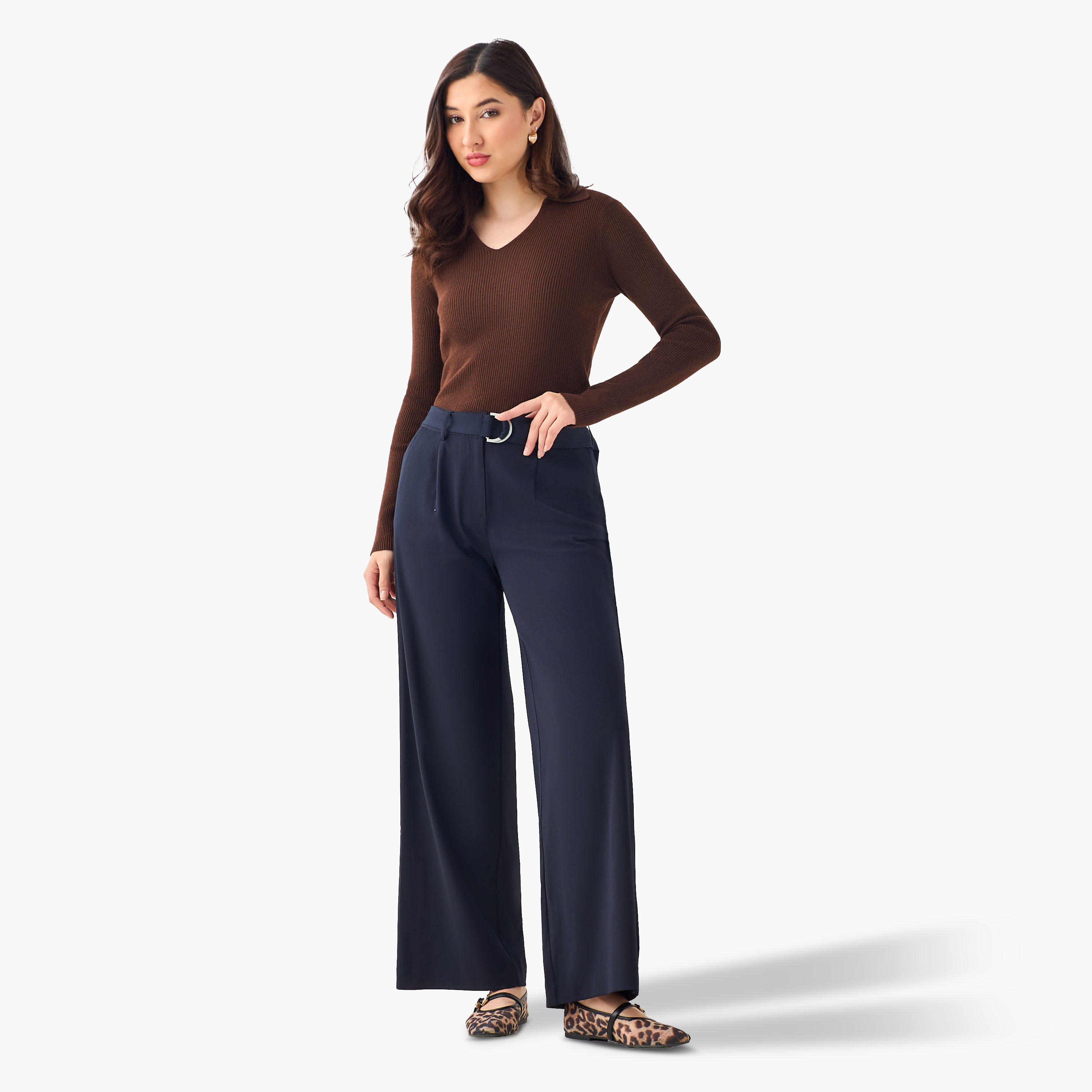Wide Leg Mid-Rise Belted Pants-women-clothing-coordsets-image-6