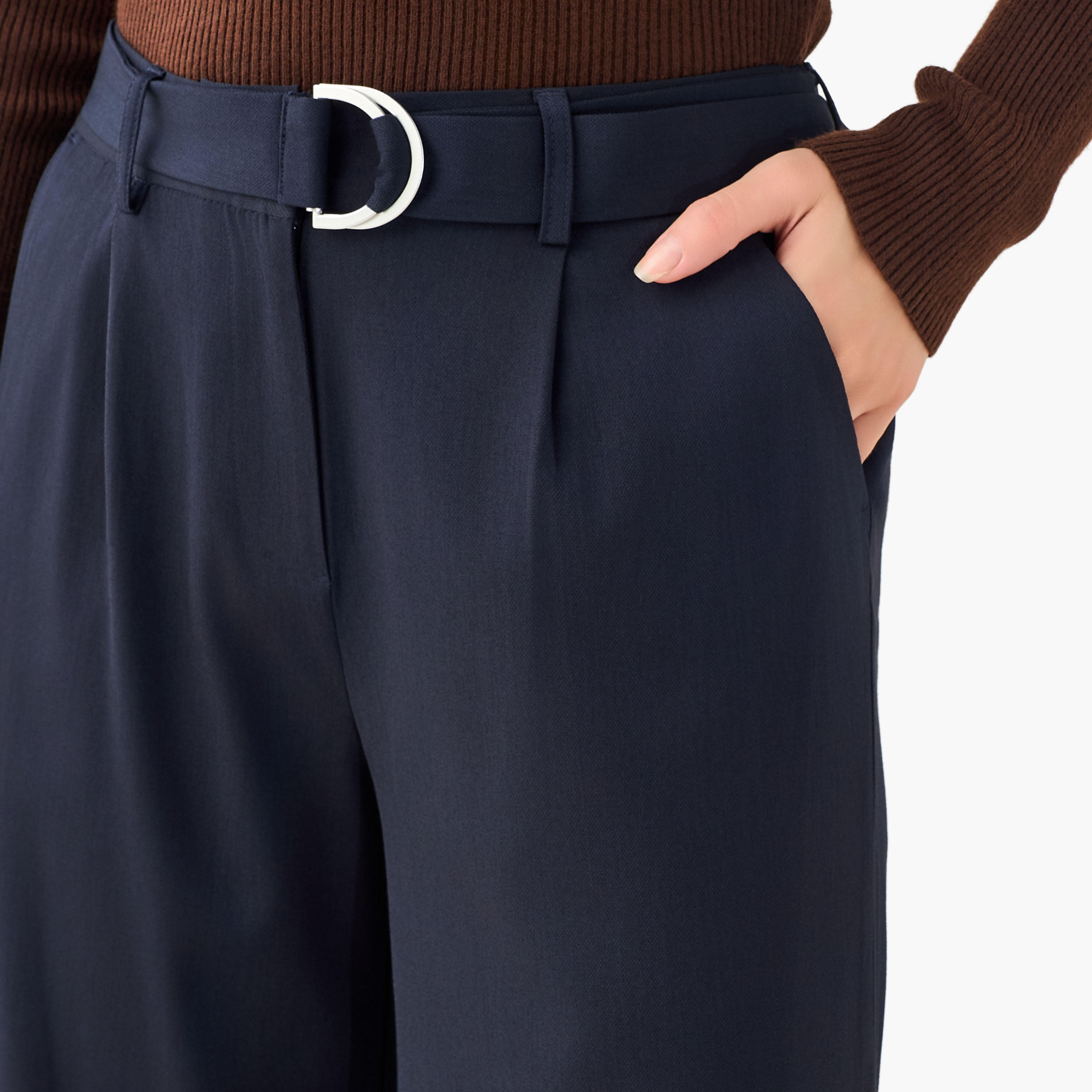 Wide Leg Mid-Rise Belted Pants-women-clothing-coordsets-image-7