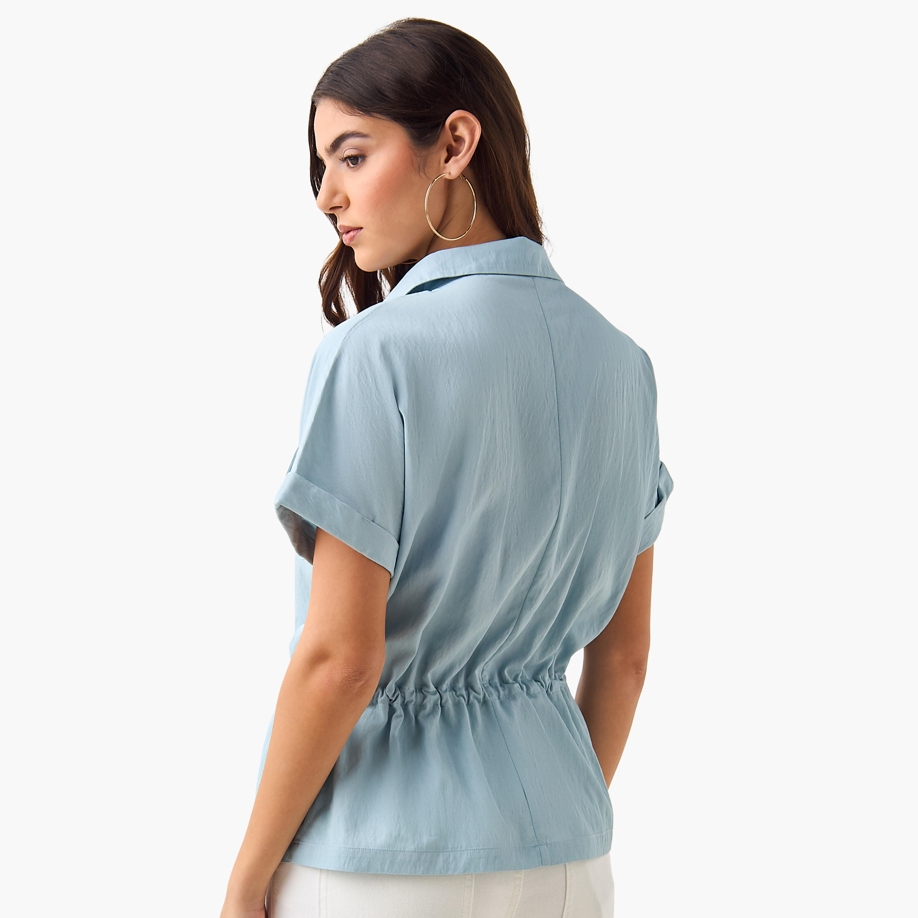 Utility Top with Tie-Up Detail-women-clothing-coordsets-image-4