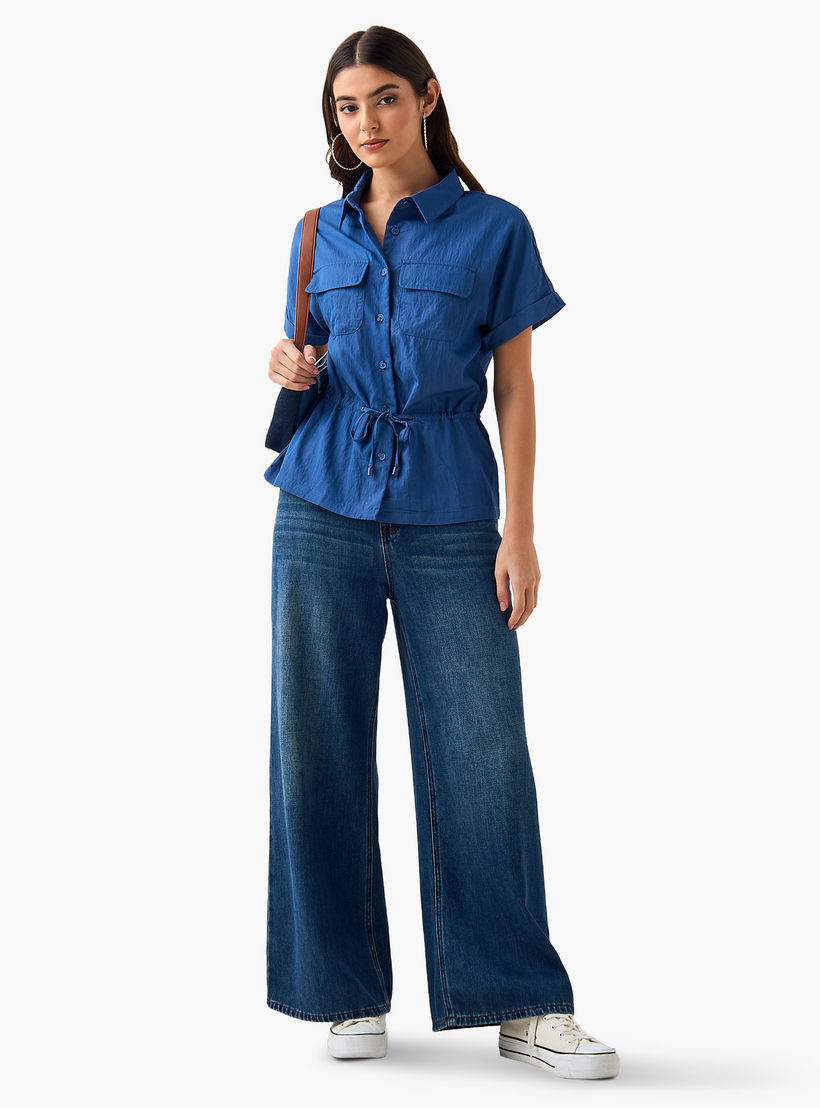 Utility Top with Tie-Up Detail-women-clothing-coordsets-image-4