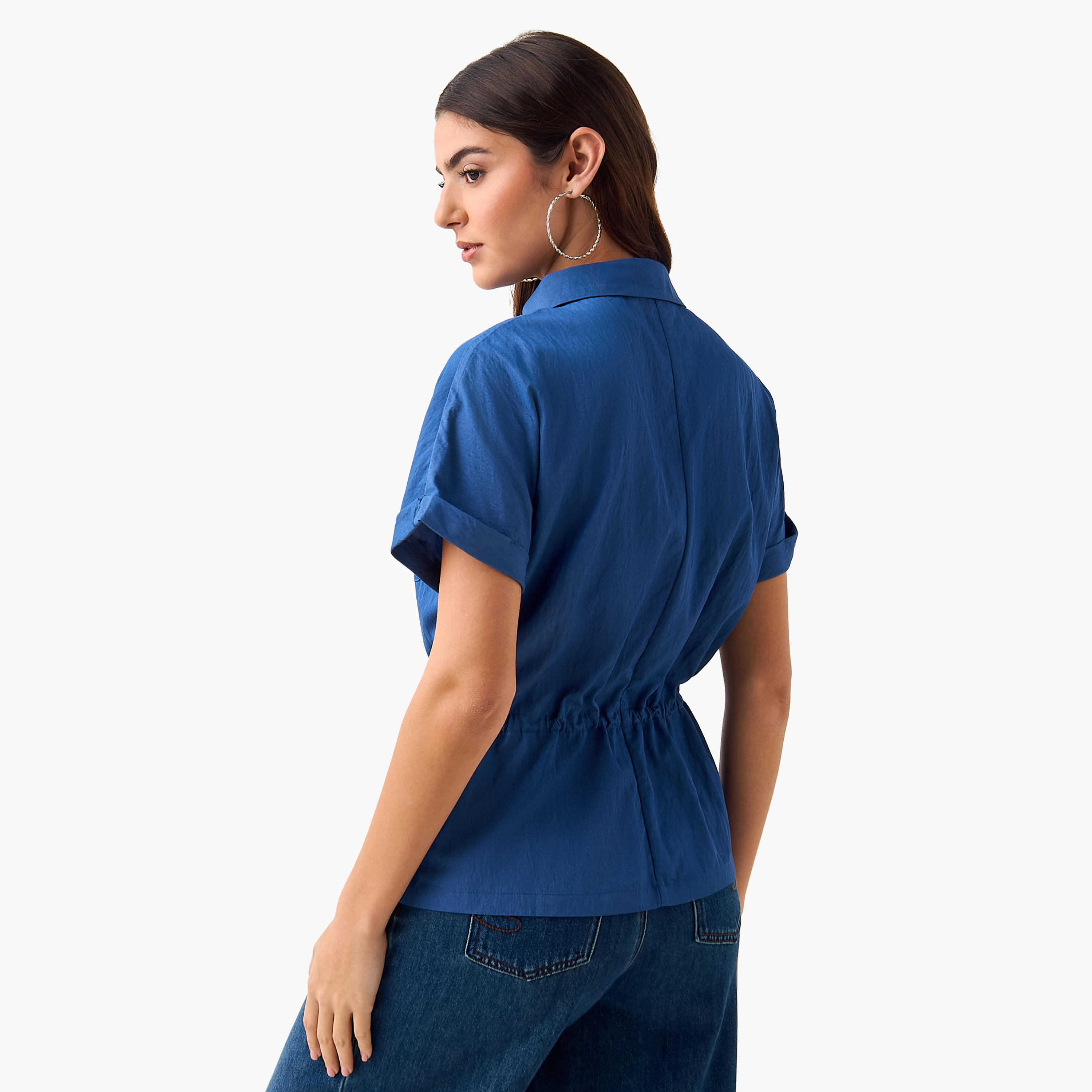 Utility Top with Tie-Up Detail-women-clothing-coordsets-image-5