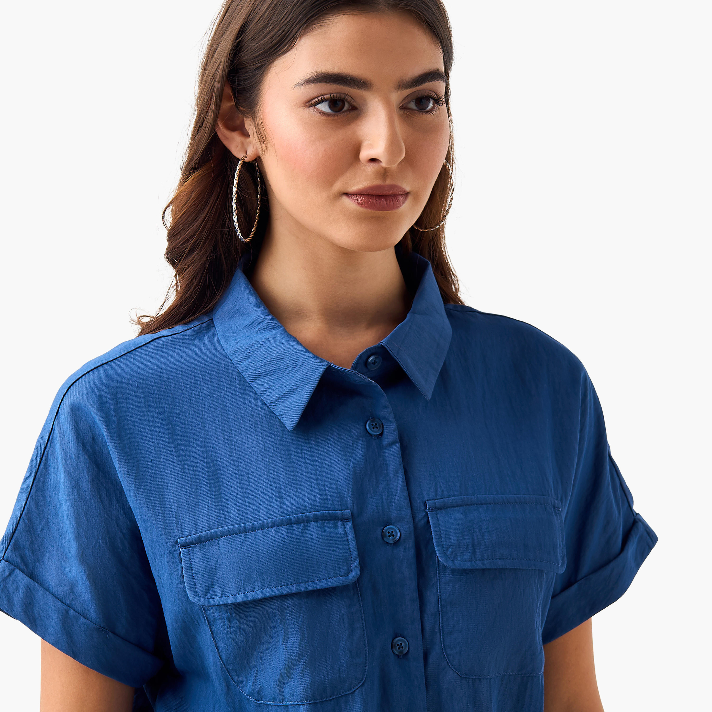 Utility Top with Tie-Up Detail-women-clothing-coordsets-image-6