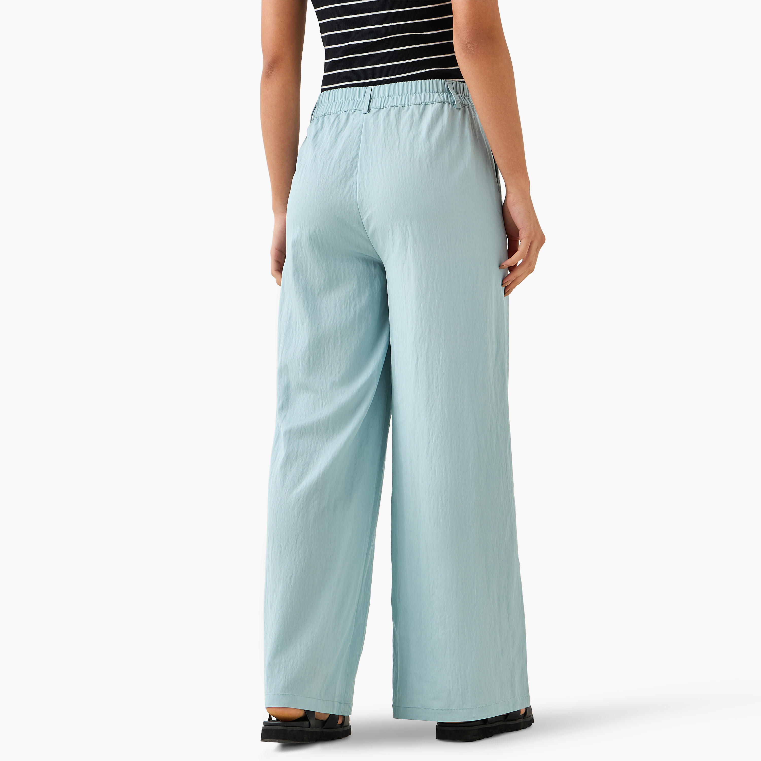 Relaxed Fit Mid-Rise Textured Trousers-women-clothing-coordsets-image-4