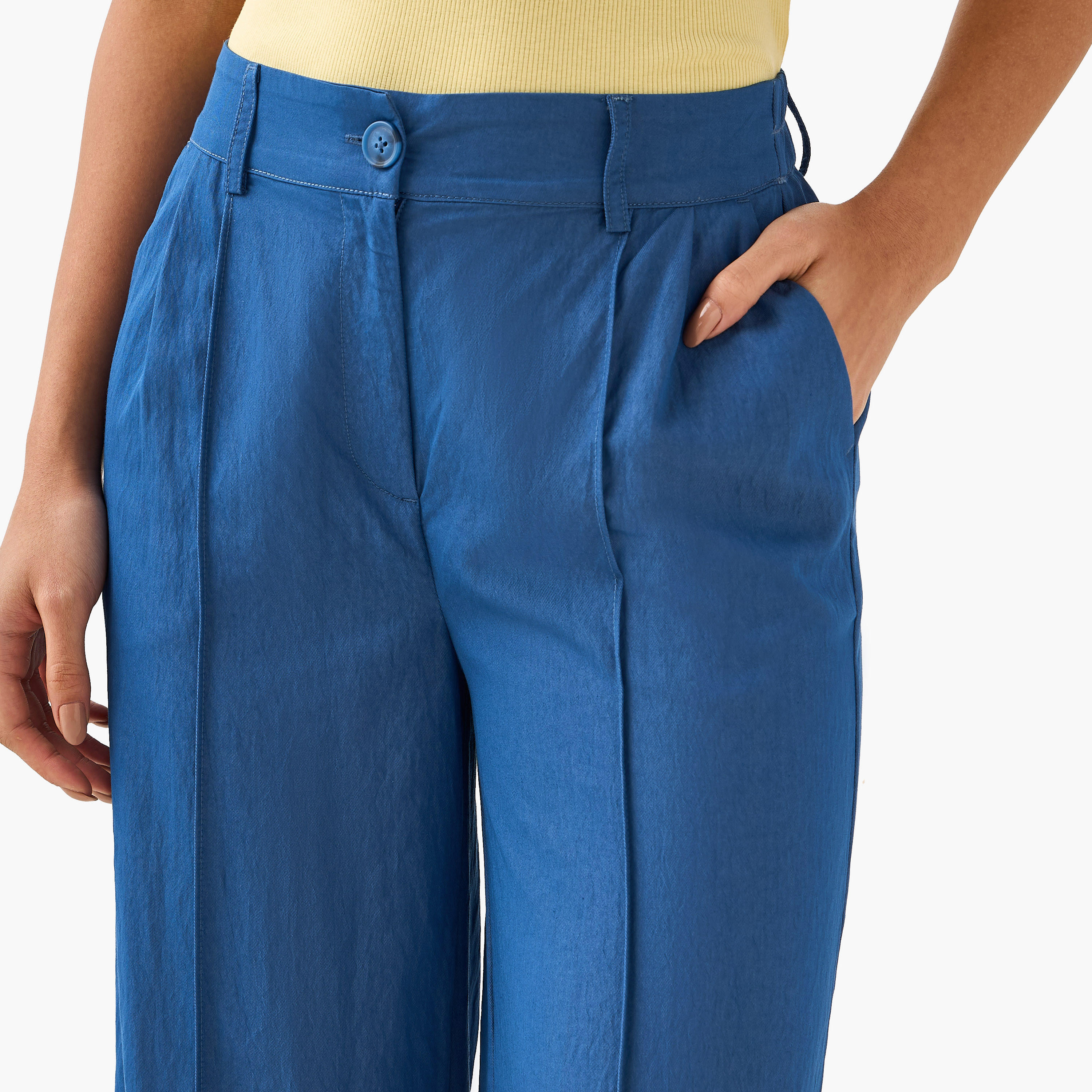 Relaxed Fit Mid-Rise Textured Trousers-women-clothing-coordsets-image-4