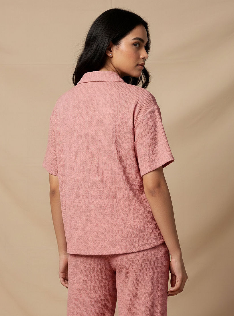 Regular Fit Shirt with Textured Detail-women-clothing-shirtsandblouses-shirts-image-3