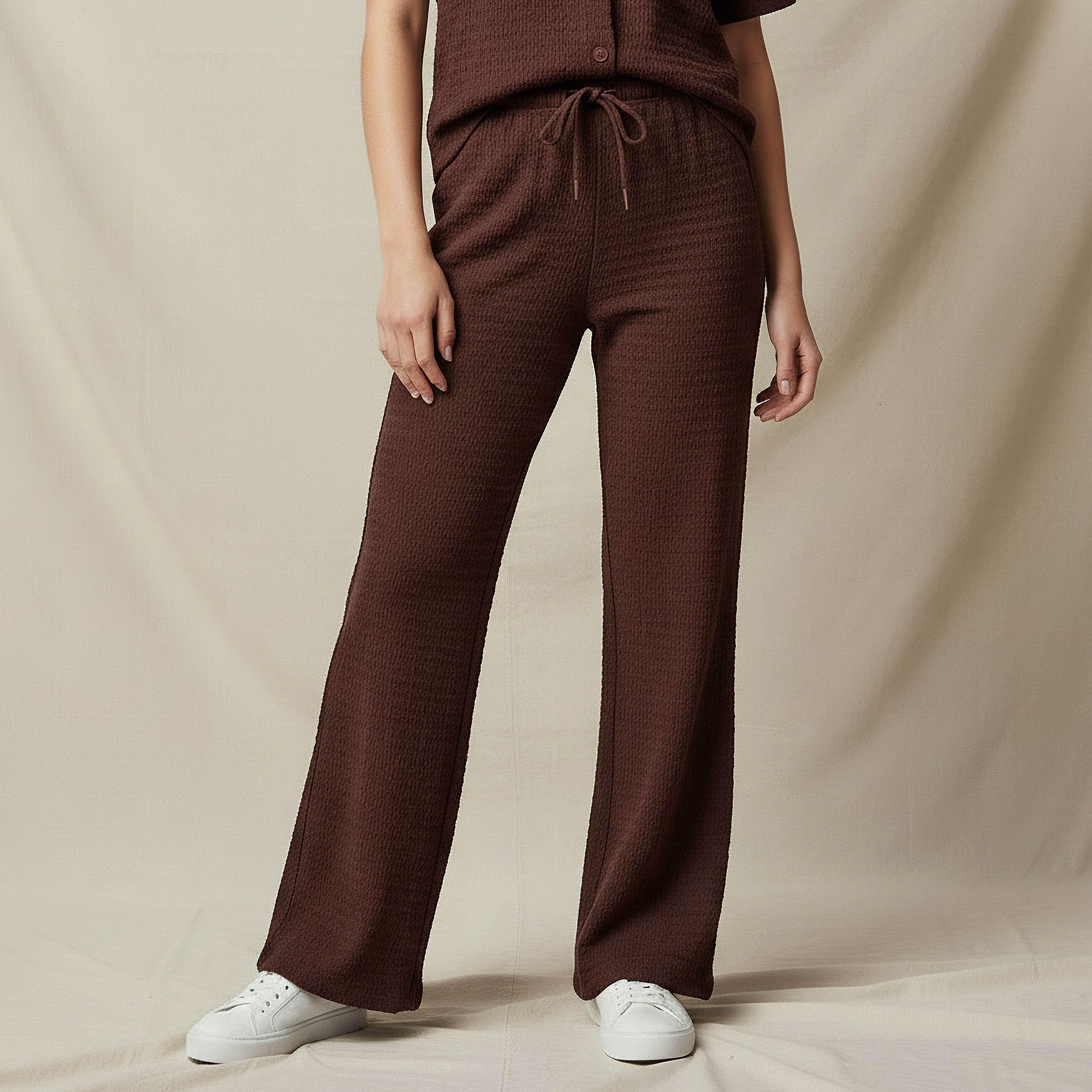 بنطلون واسع الساق بخصر متوسط-women-clothing-coordsets-image-1