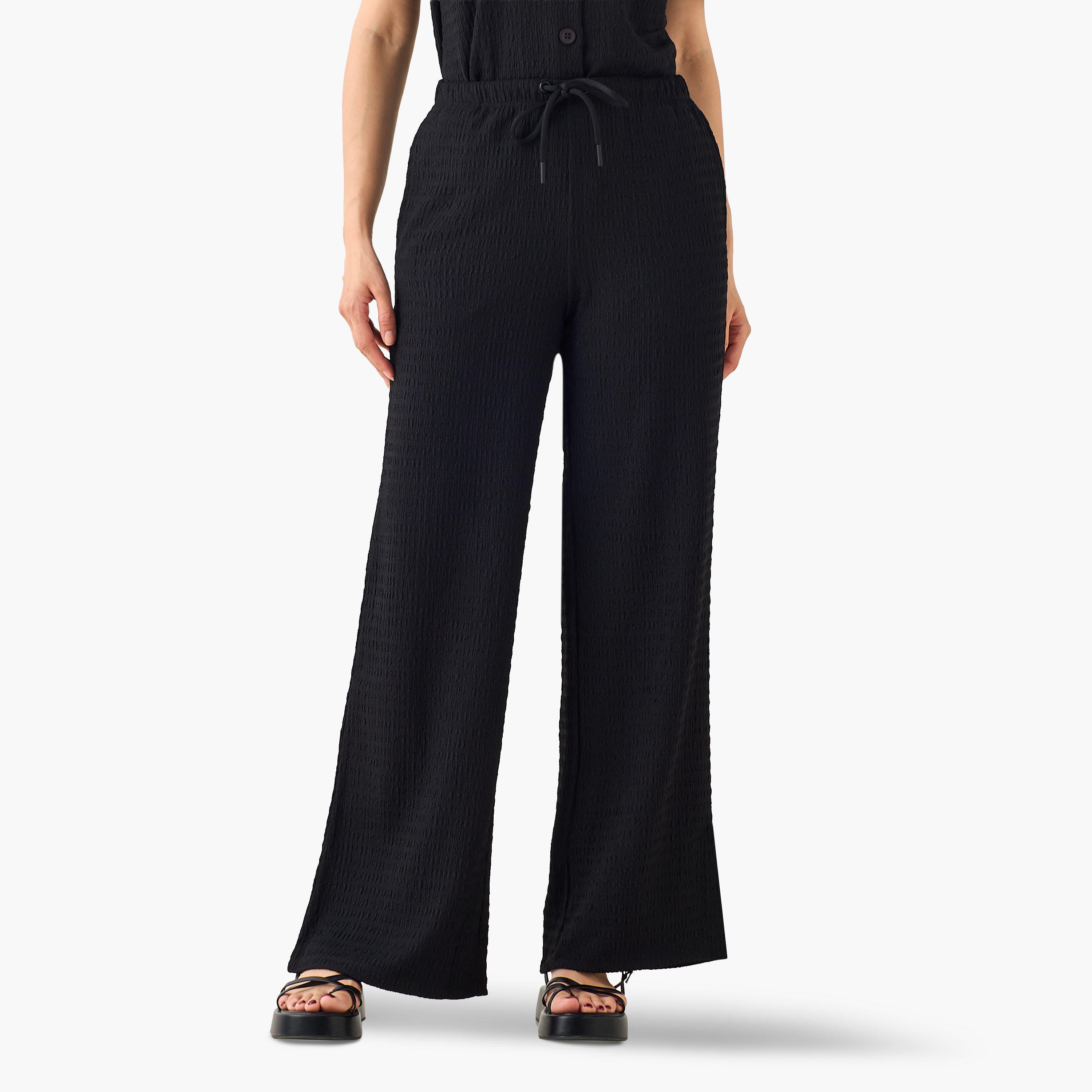 بنطلون واسع الساق بخصر متوسط-women-clothing-coordsets-image-2