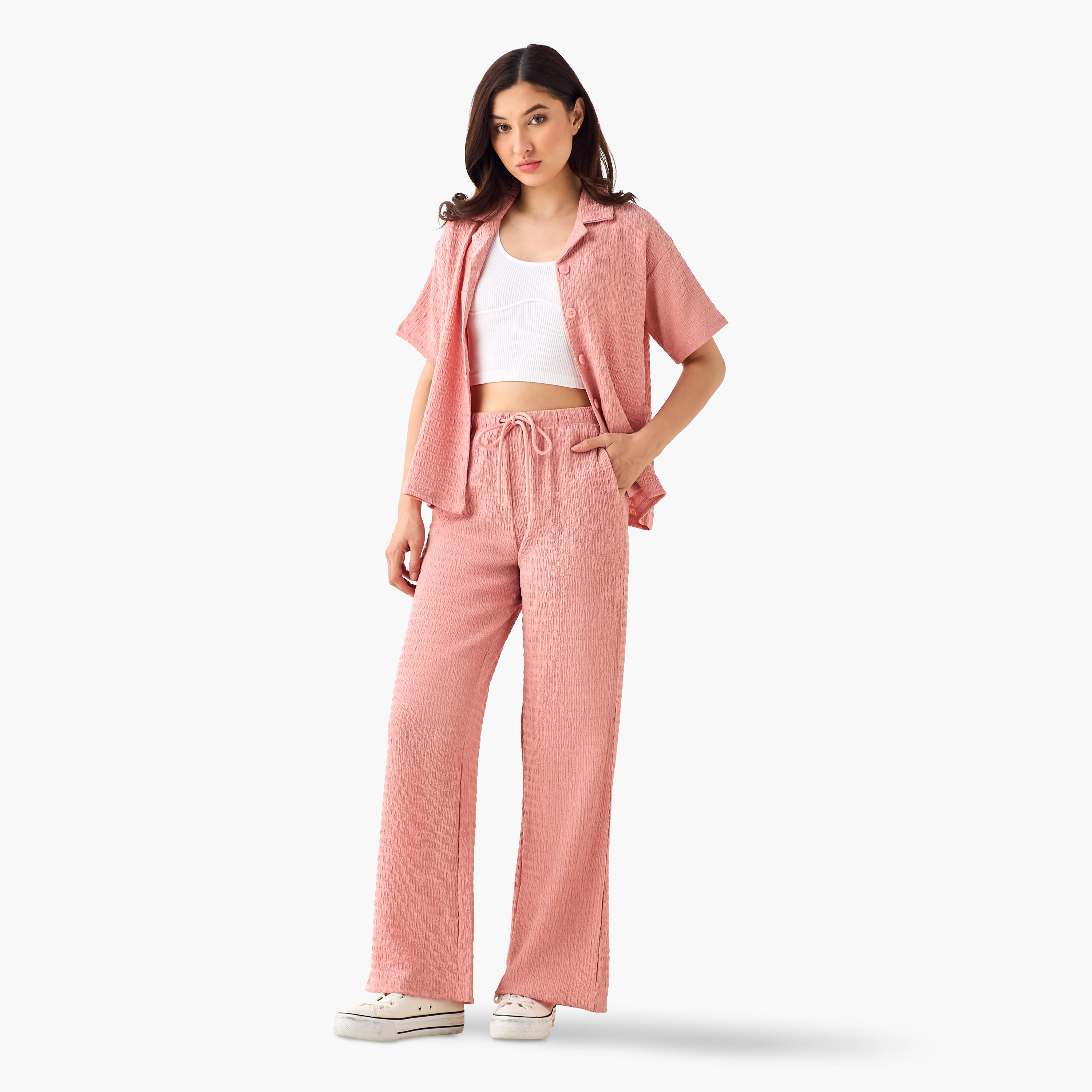 بنطلون واسع الساق بخصر متوسط-women-clothing-coordsets-image-4