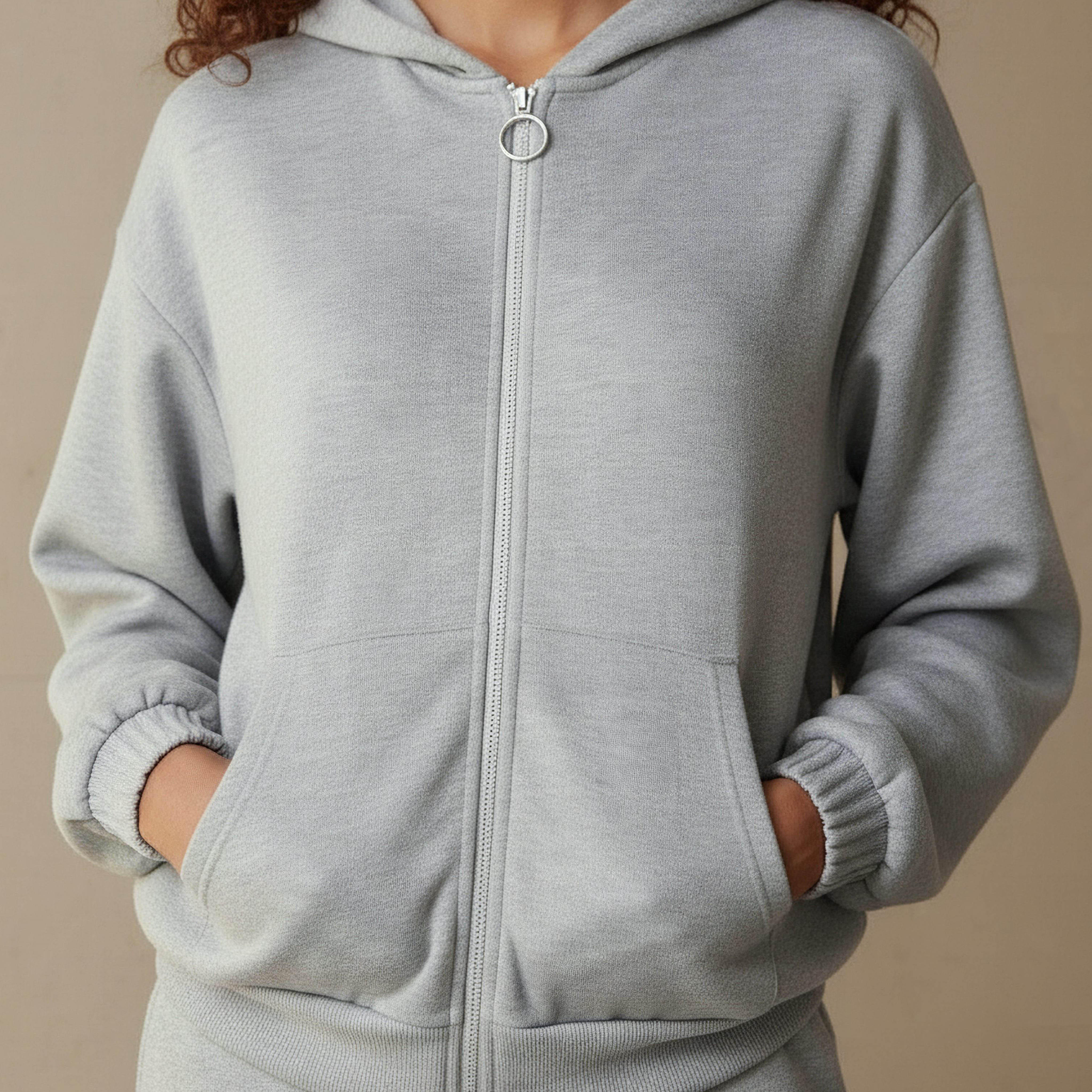 Hoodie with Zip Closure-women-clothing-coordsets-image-4