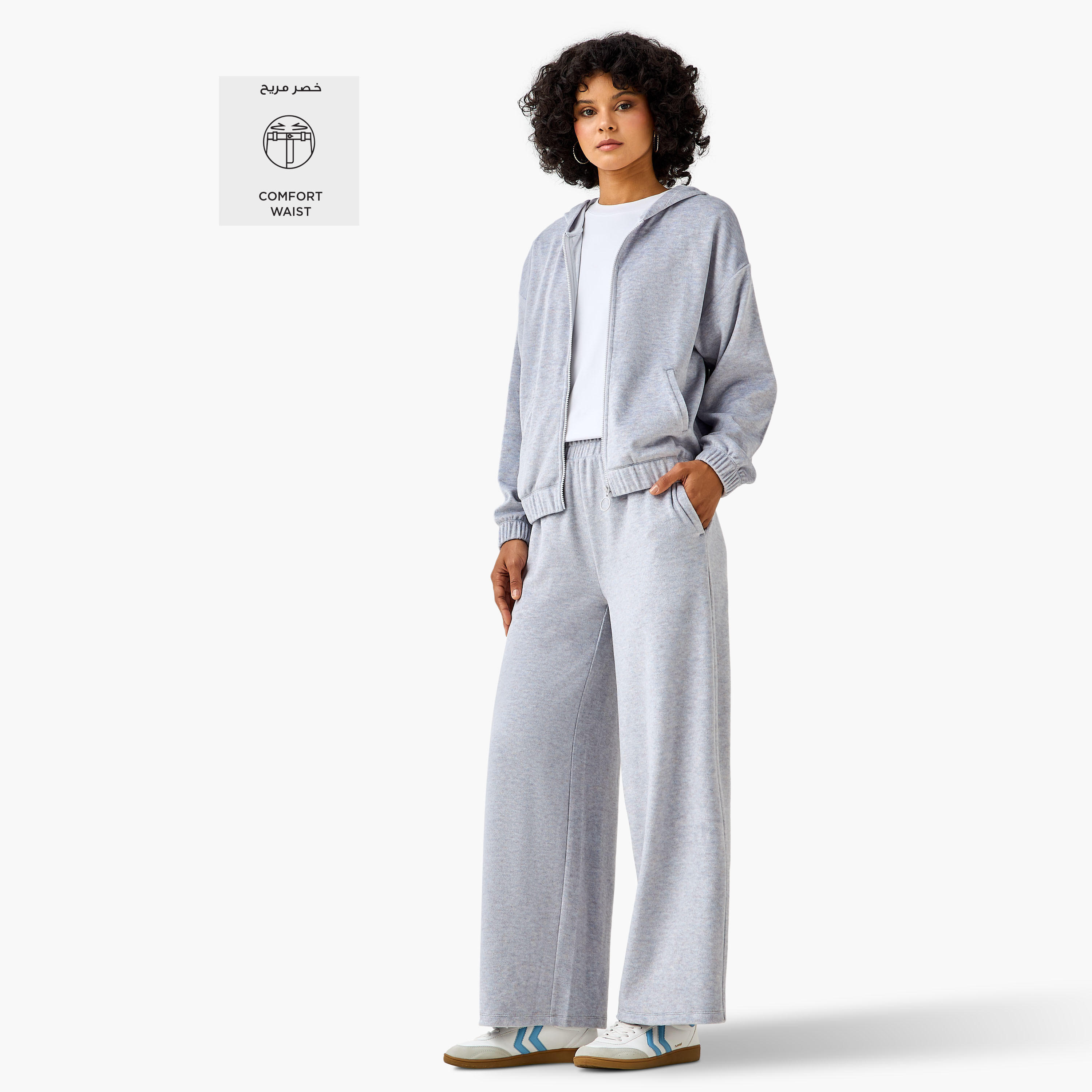 بنطلون مريح واسع الساق بجيوب-women-clothing-coordsets-image-3