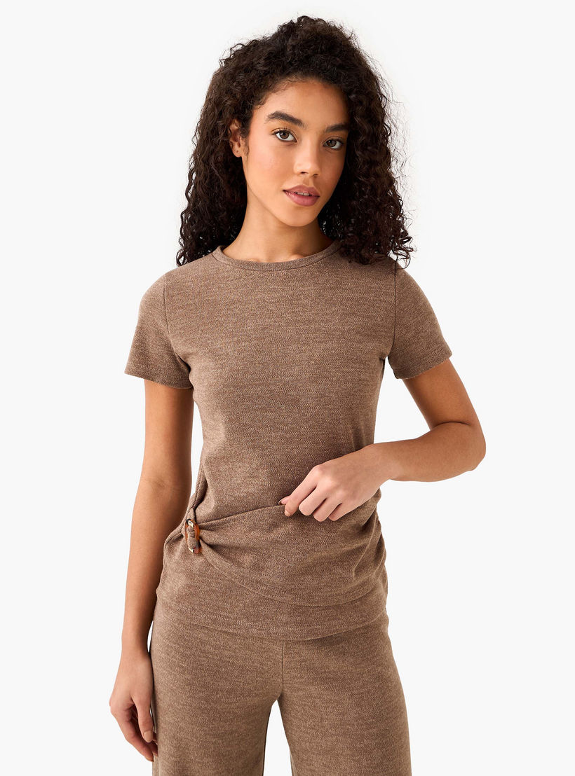 T-shirt with Ruched Accent-women-clothing-coordsets-image-2