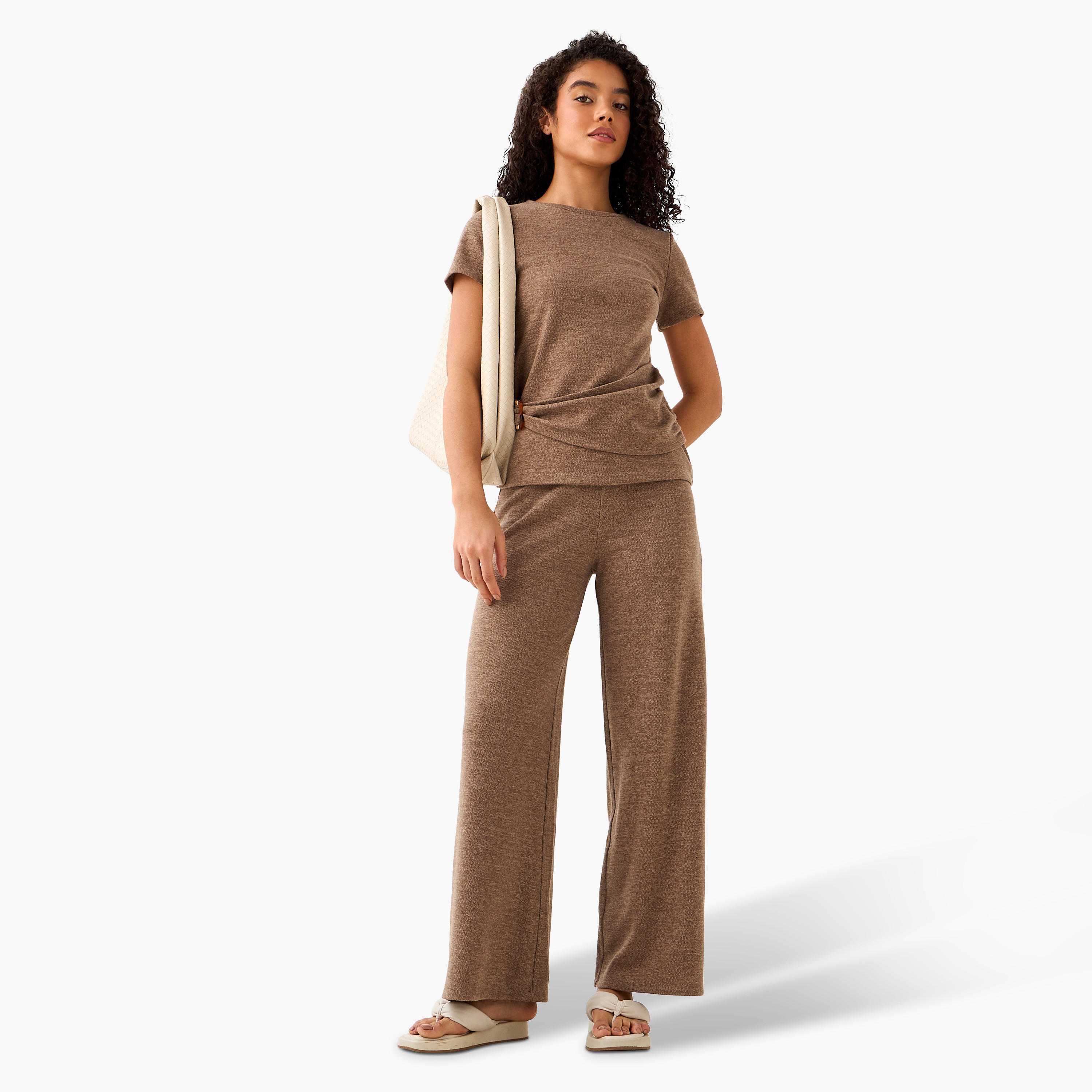 T-shirt with Ruched Accent-women-clothing-coordsets-image-3