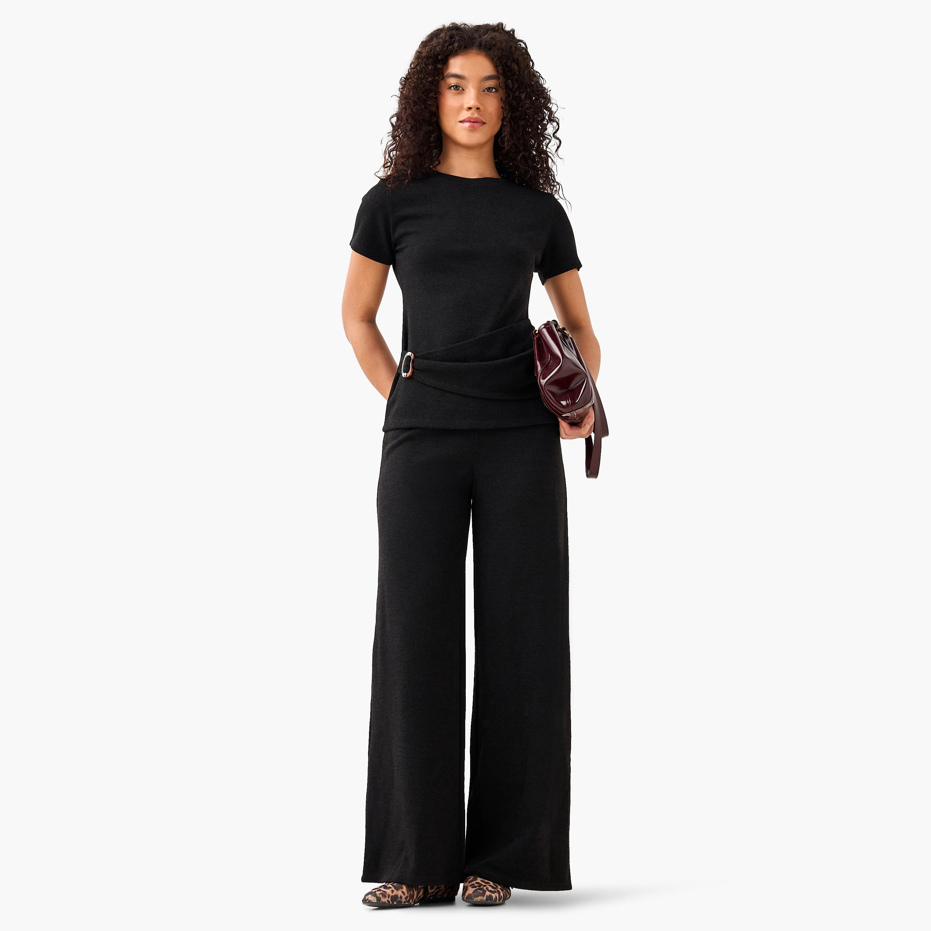 T-shirt with Ruched Accent-women-clothing-tshirts-image-3