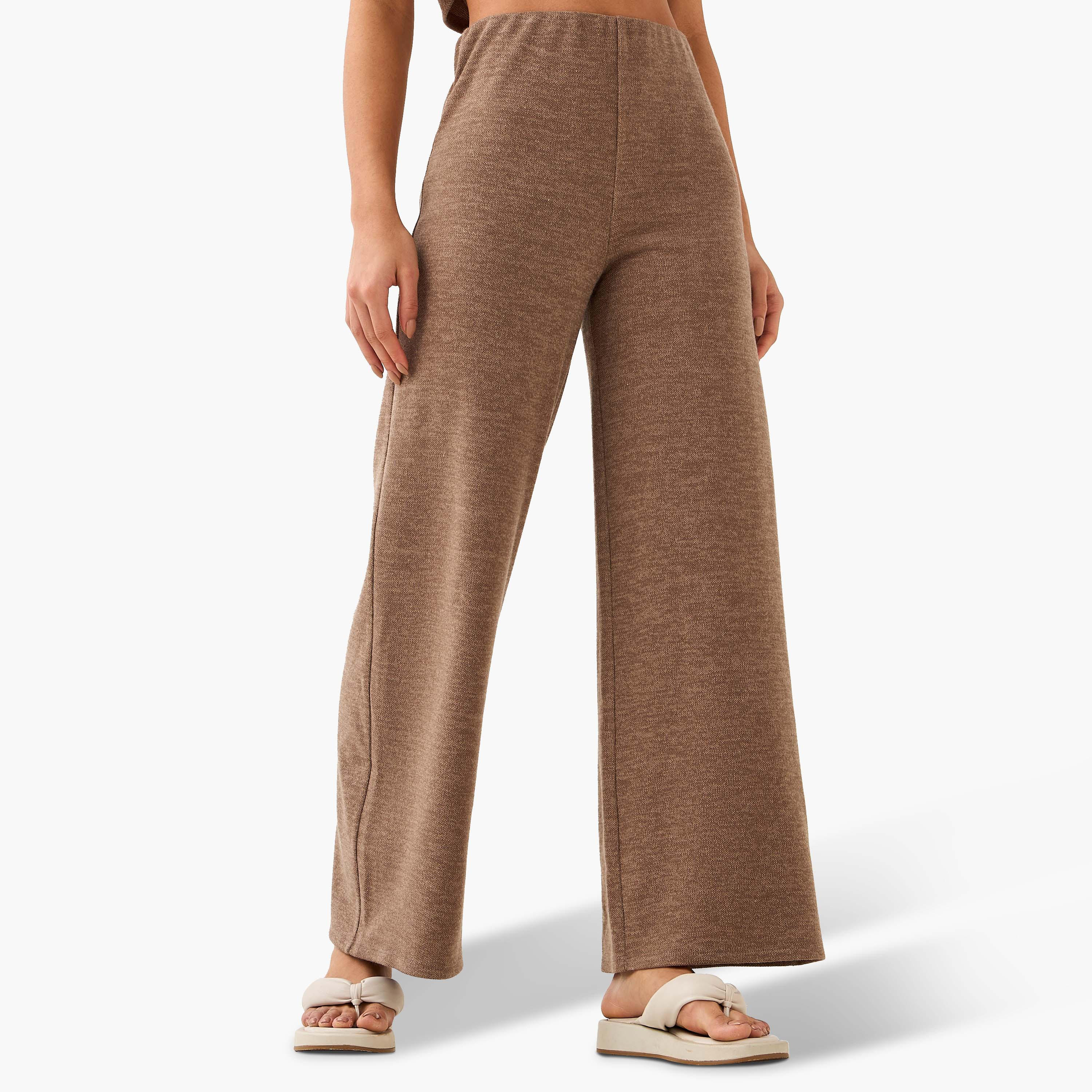 Relaxed Fit High-Rise Textured Pants-women-clothing-trousers-image-2